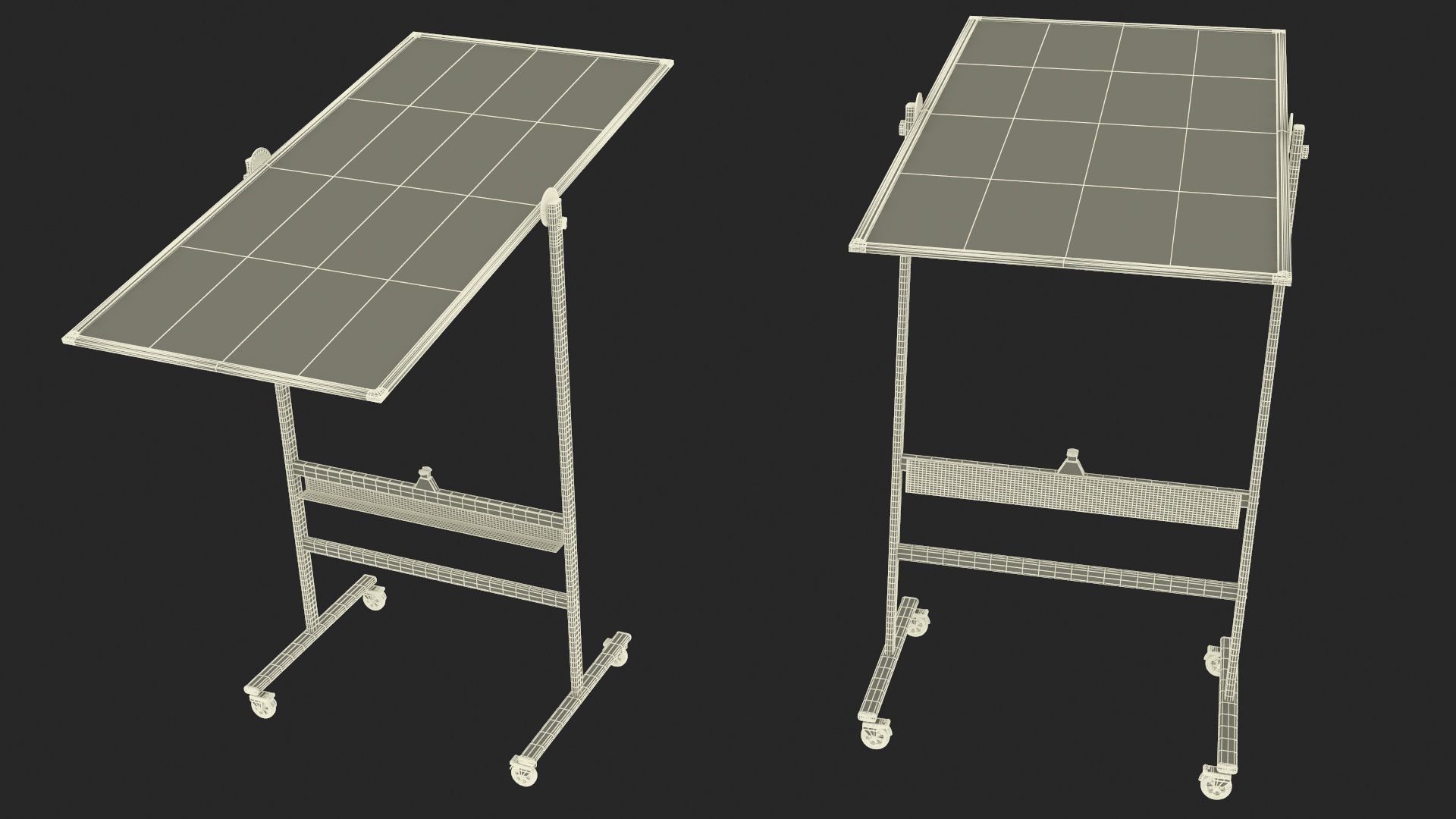 Tall Magnetic Whiteboard on Wheels 3D model