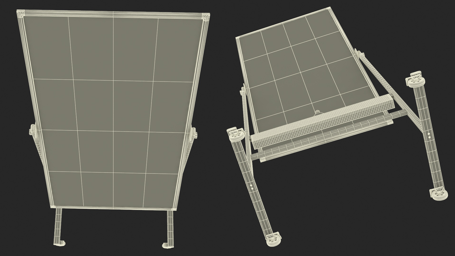 Tall Magnetic Whiteboard on Wheels 3D model