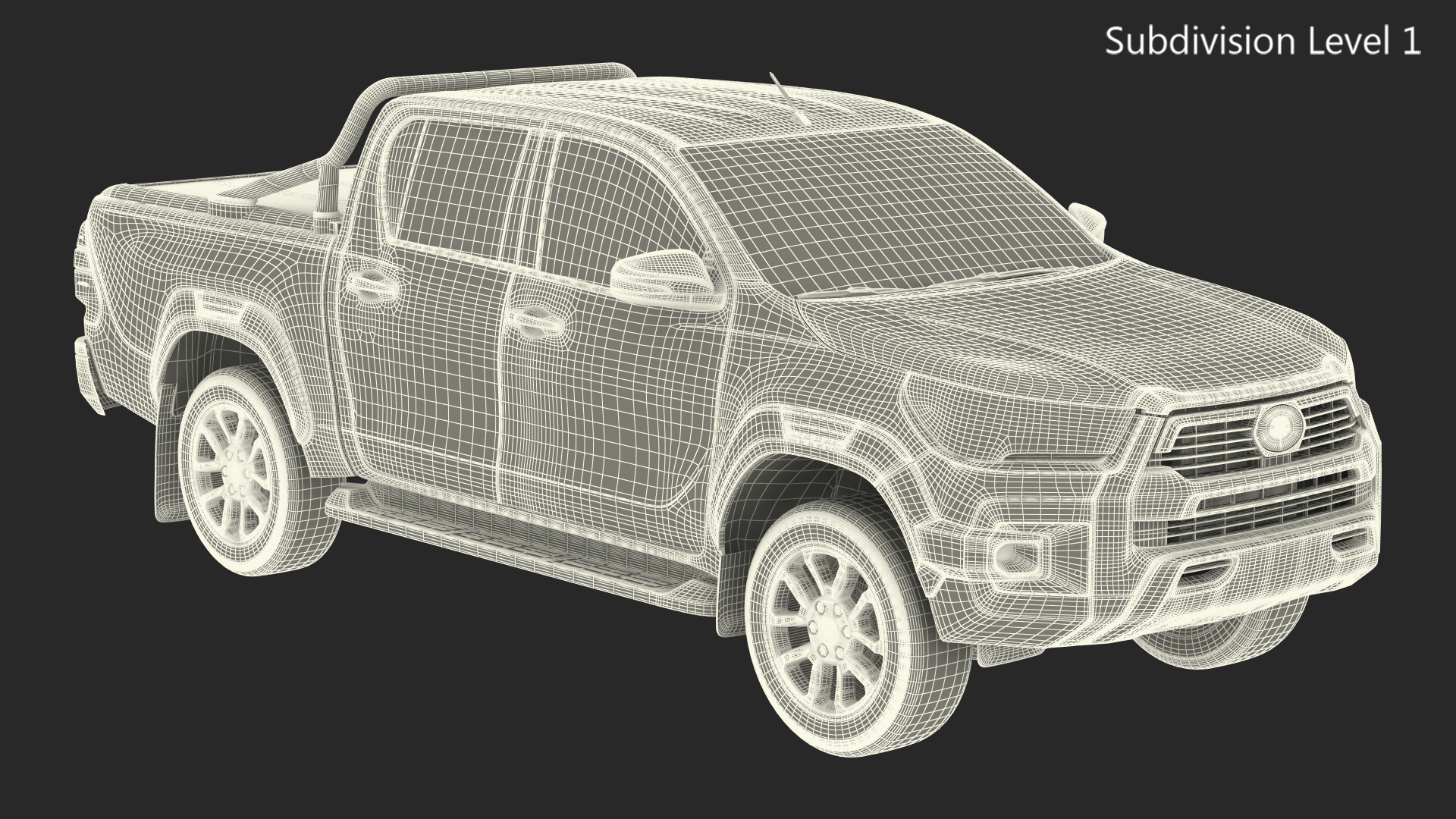 Mid Size Pickup Truck 2022 Simple Interior 3D