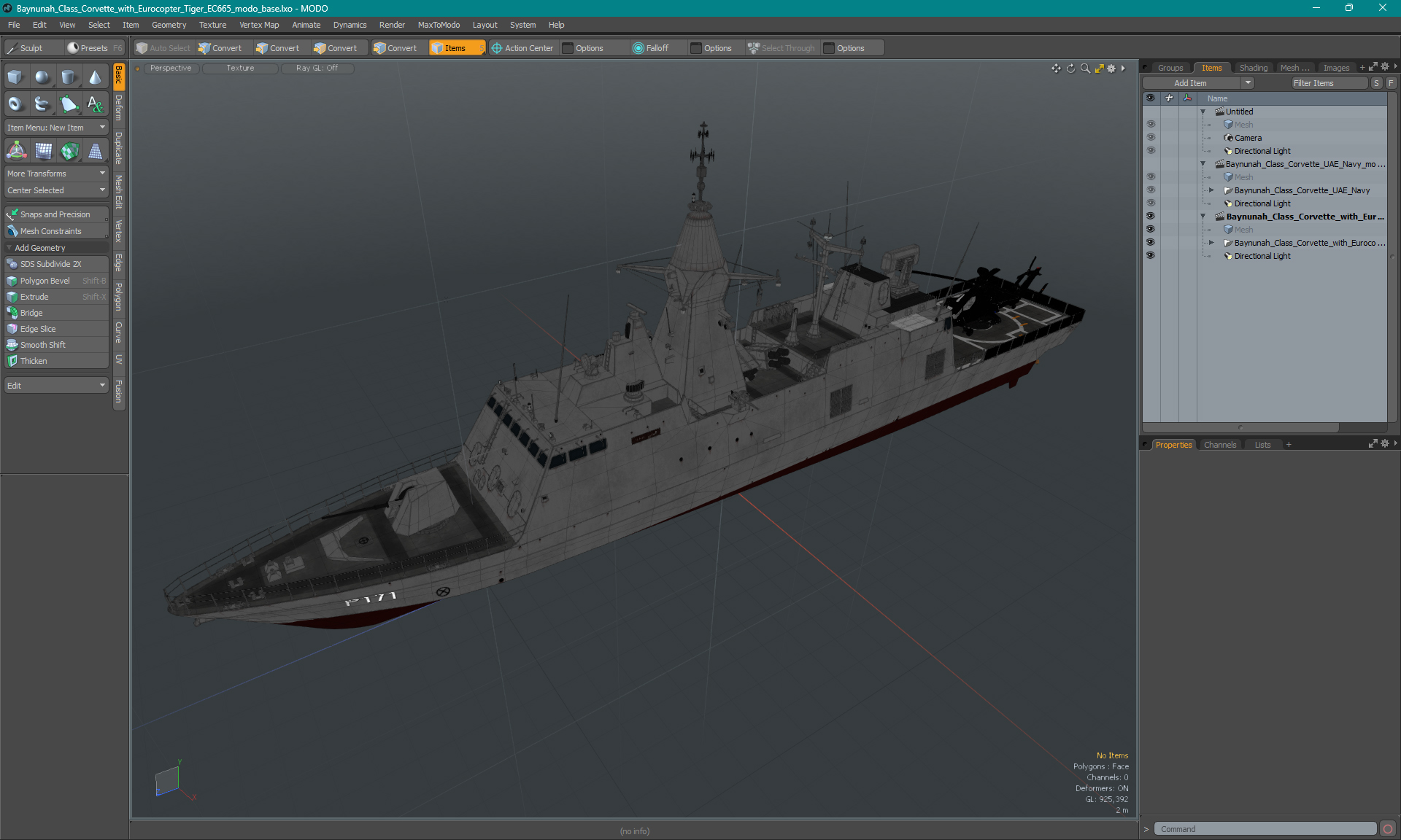 3D Baynunah Class Corvette with Eurocopter Tiger EC665