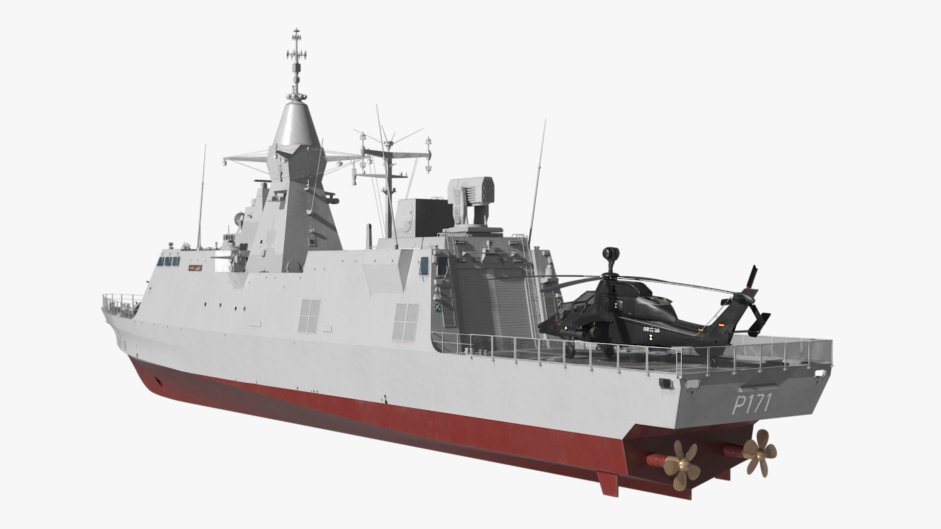 3D Baynunah Class Corvette with Eurocopter Tiger EC665