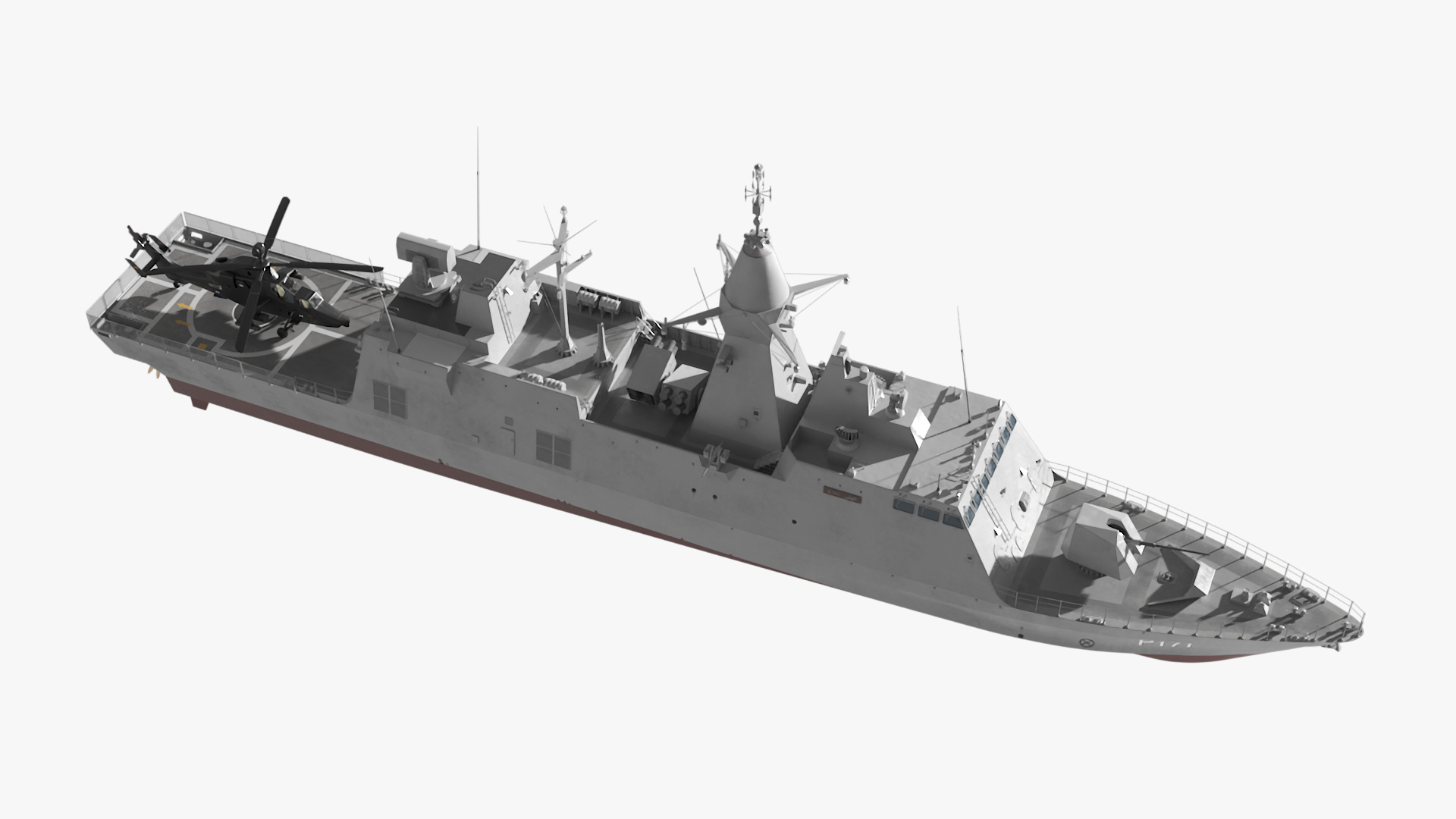 3D Baynunah Class Corvette with Eurocopter Tiger EC665