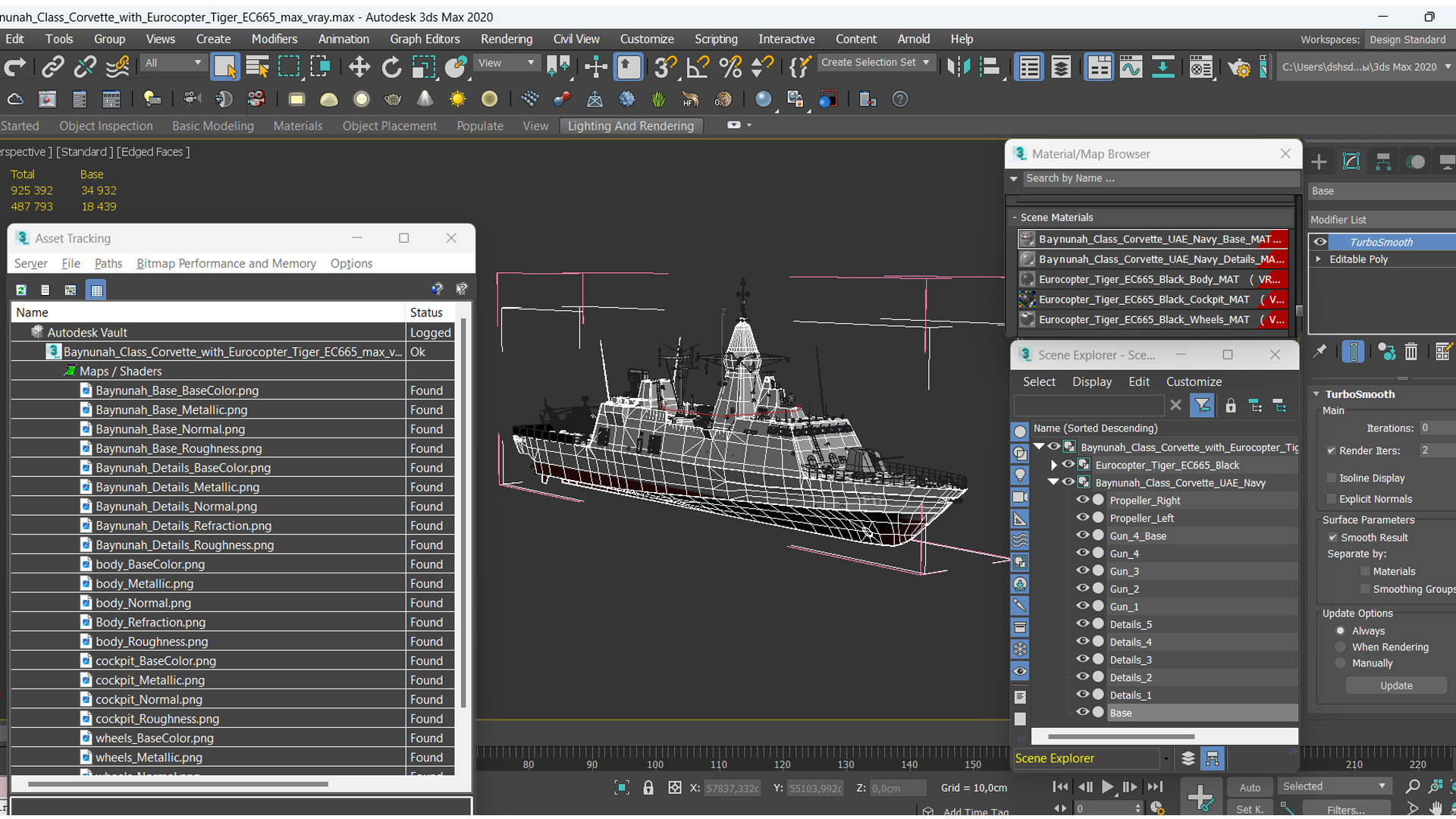 3D Baynunah Class Corvette with Eurocopter Tiger EC665