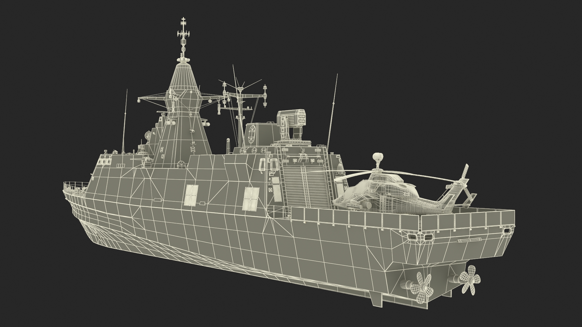 3D Baynunah Class Corvette with Eurocopter Tiger EC665