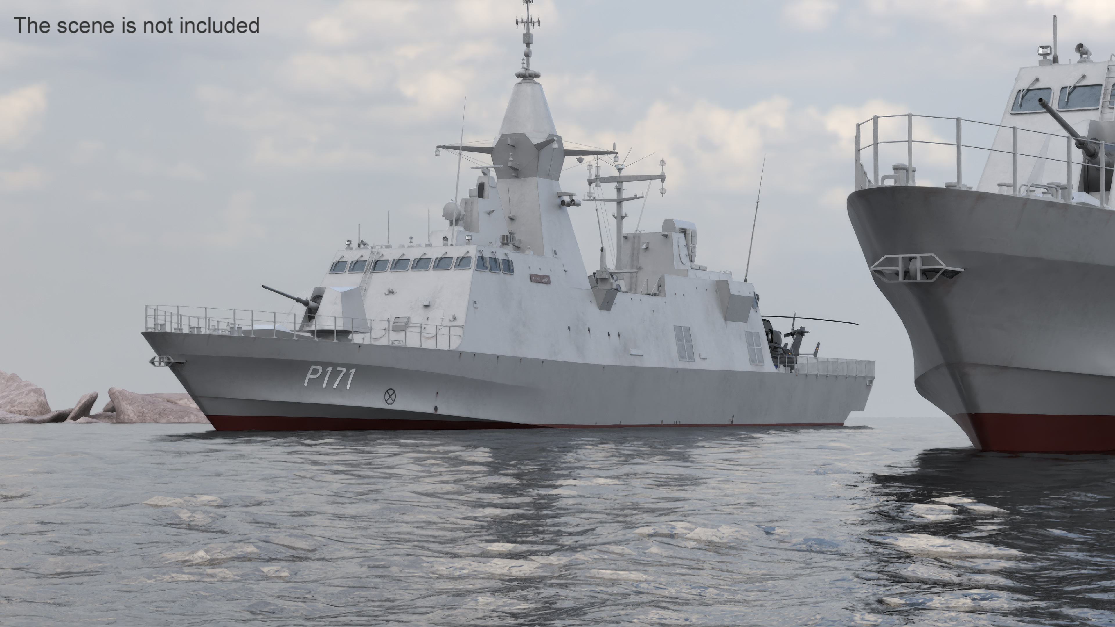 3D Baynunah Class Corvette with Eurocopter Tiger EC665