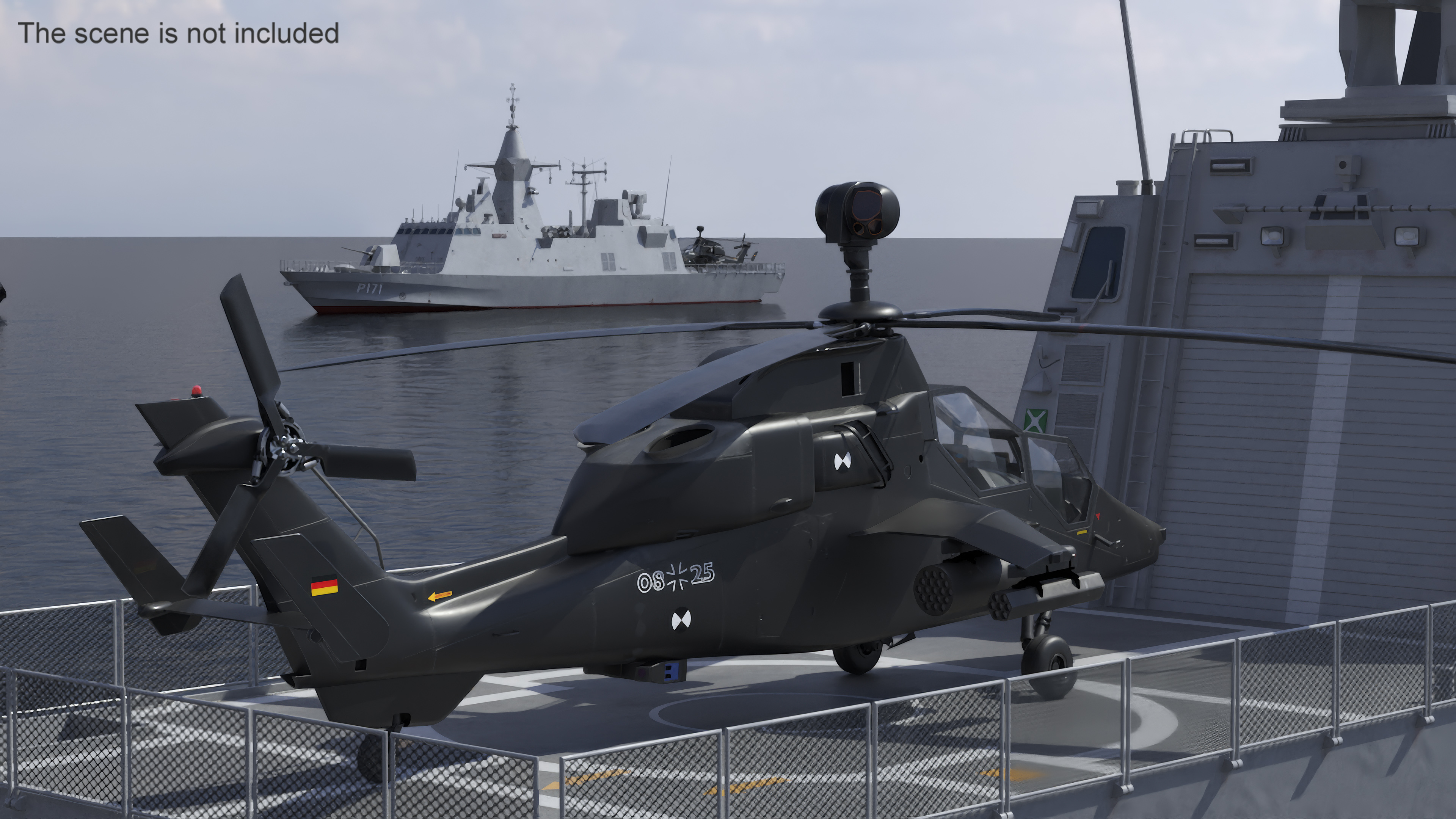 3D Baynunah Class Corvette with Eurocopter Tiger EC665