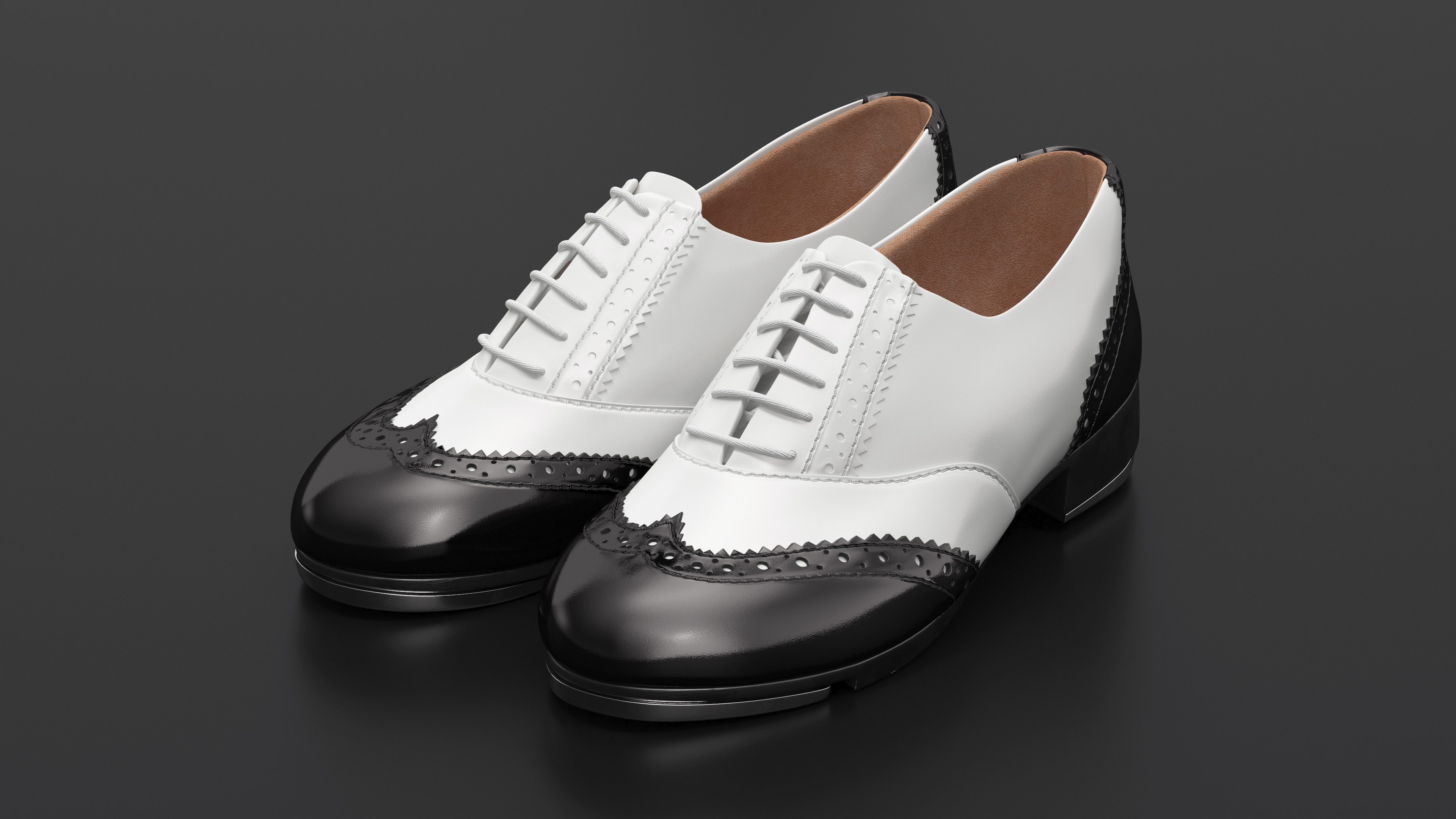 3D White Black Tap Shoes