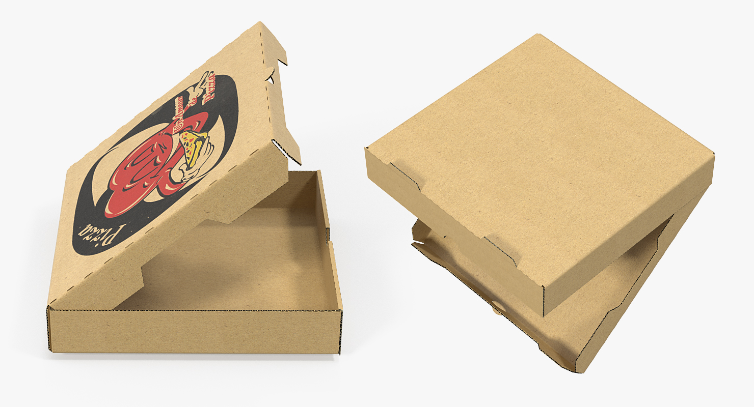 3D Medium Size Open Pizza Box