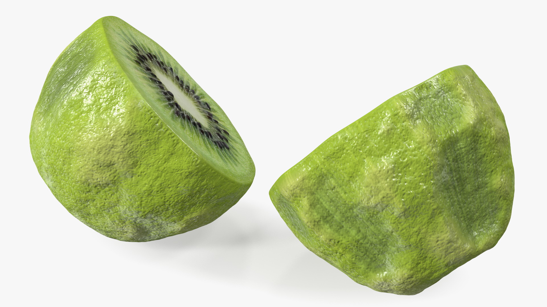 3D model Peeled Kiwi Cut in Halves