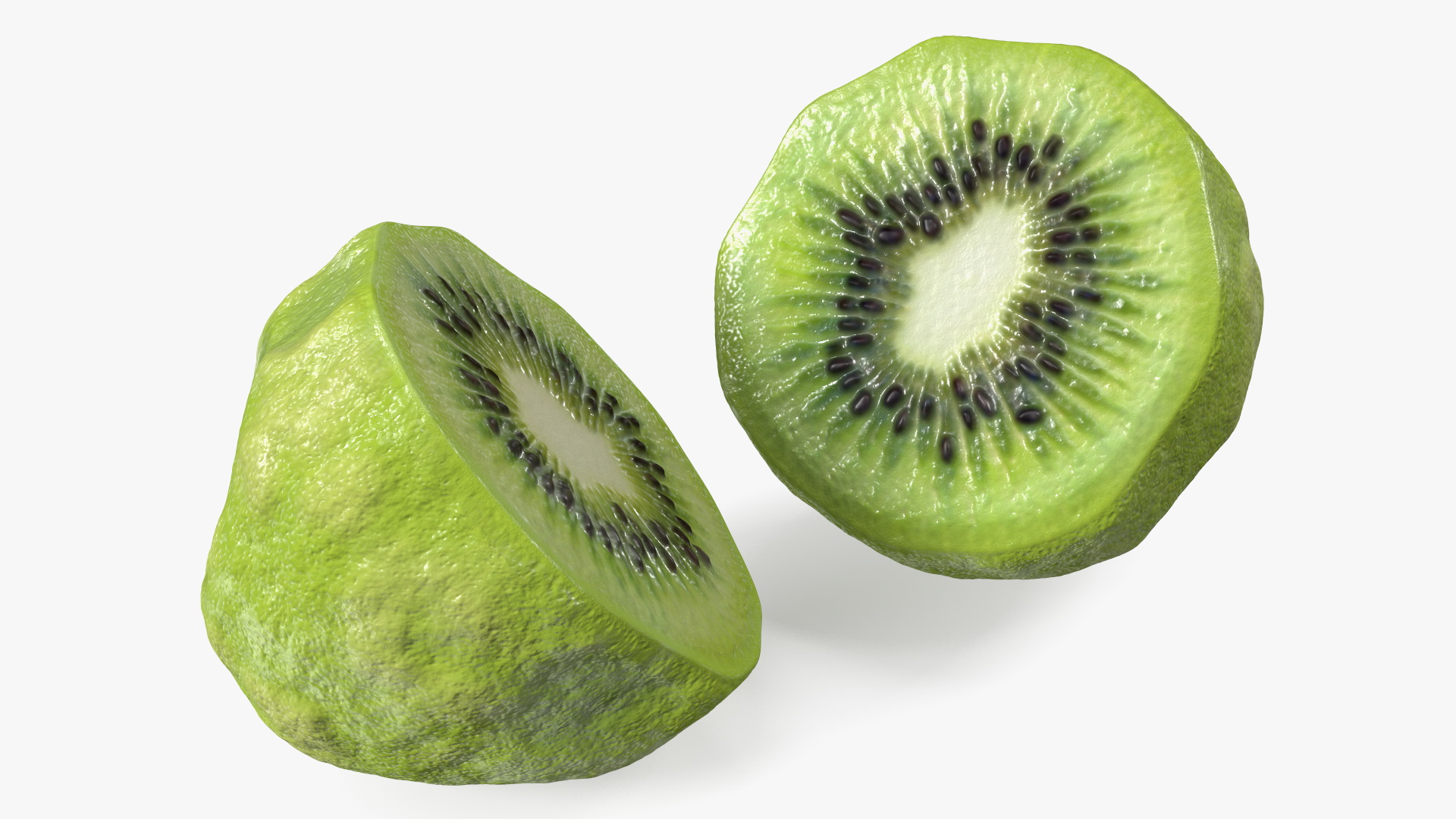 3D model Peeled Kiwi Cut in Halves