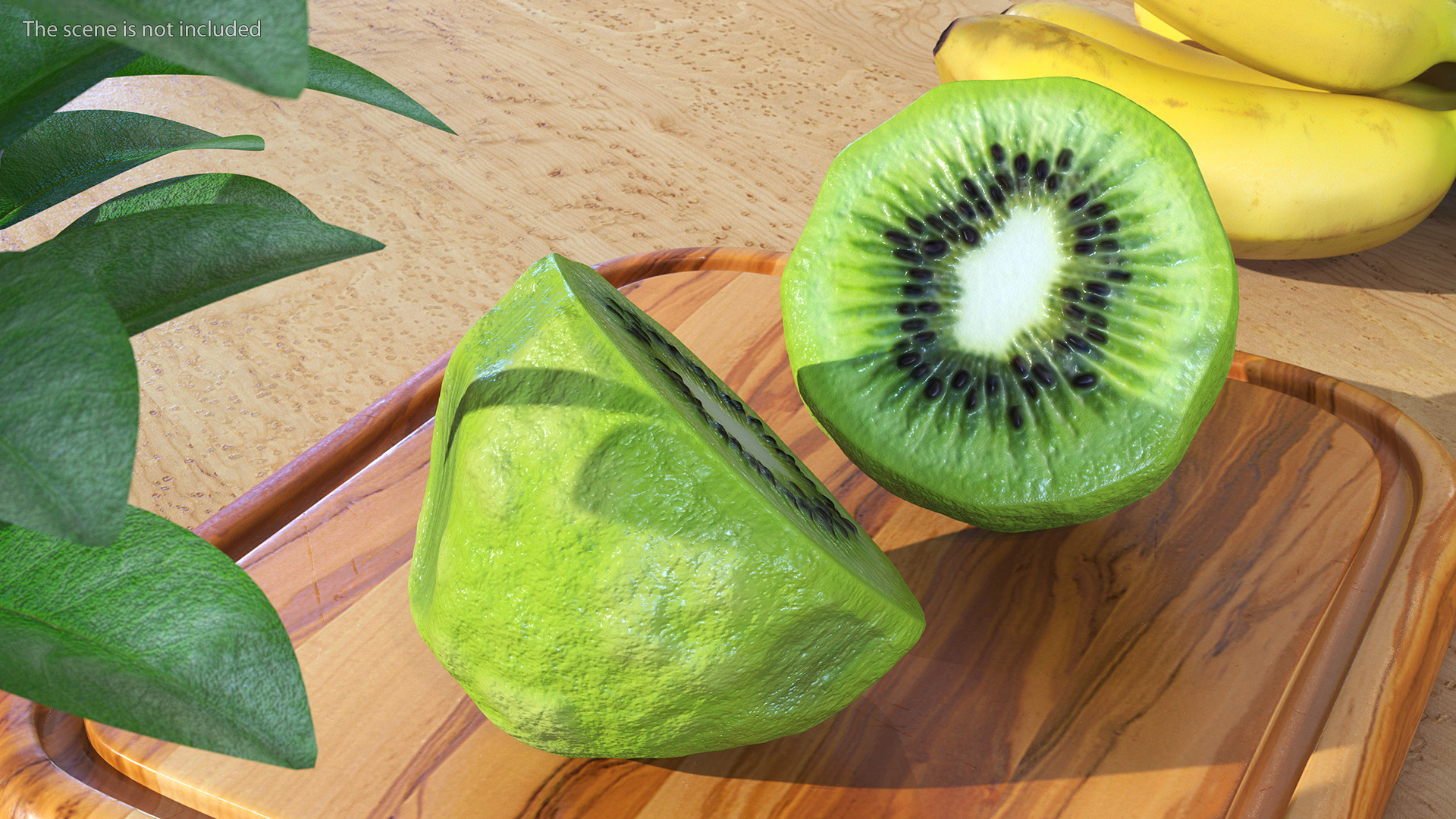 3D model Peeled Kiwi Cut in Halves