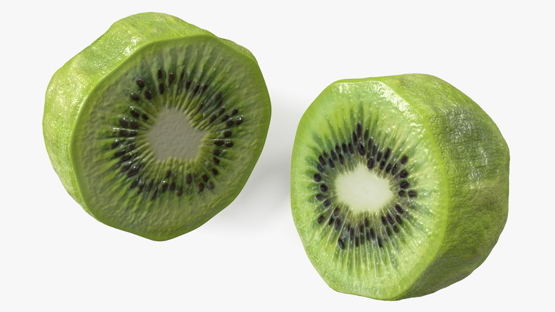 3D model Peeled Kiwi Cut in Halves