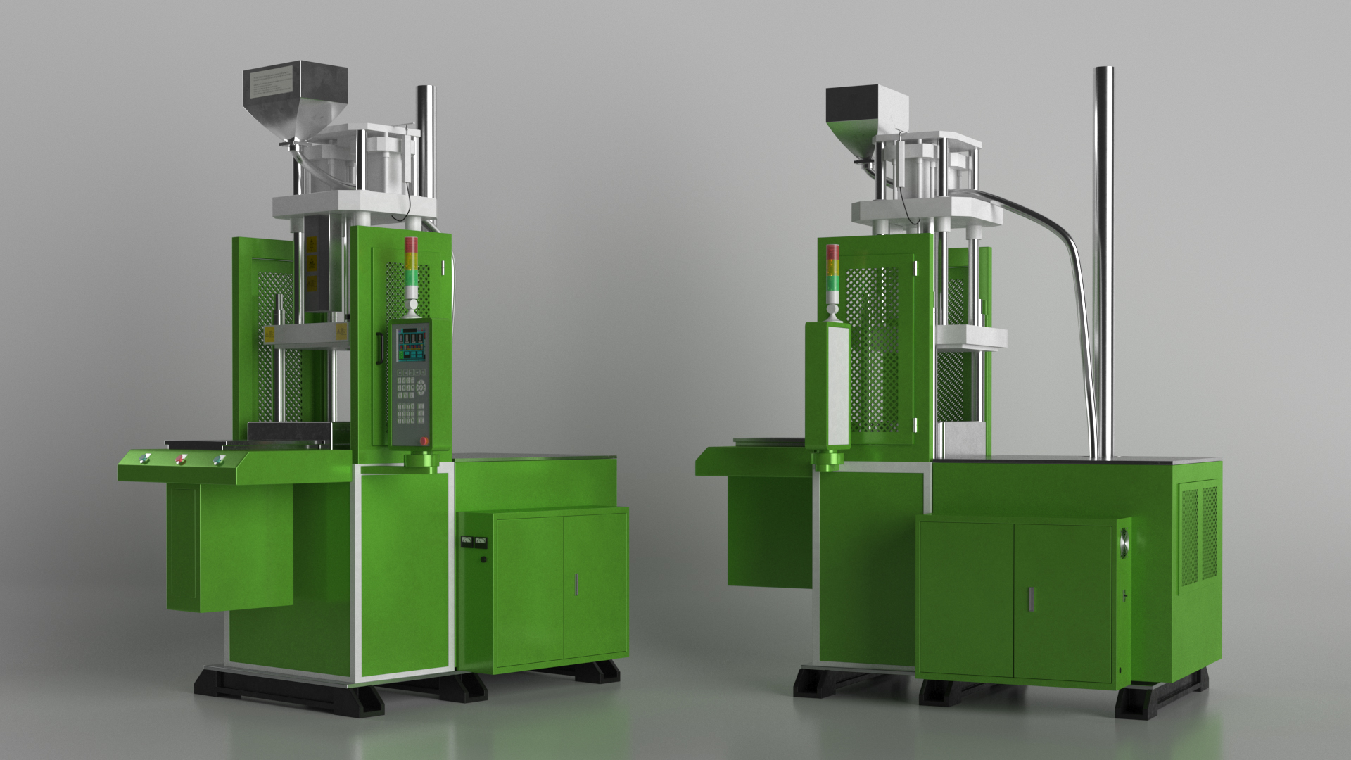 3D Vertical Plastic Injection Molding Machine Green model