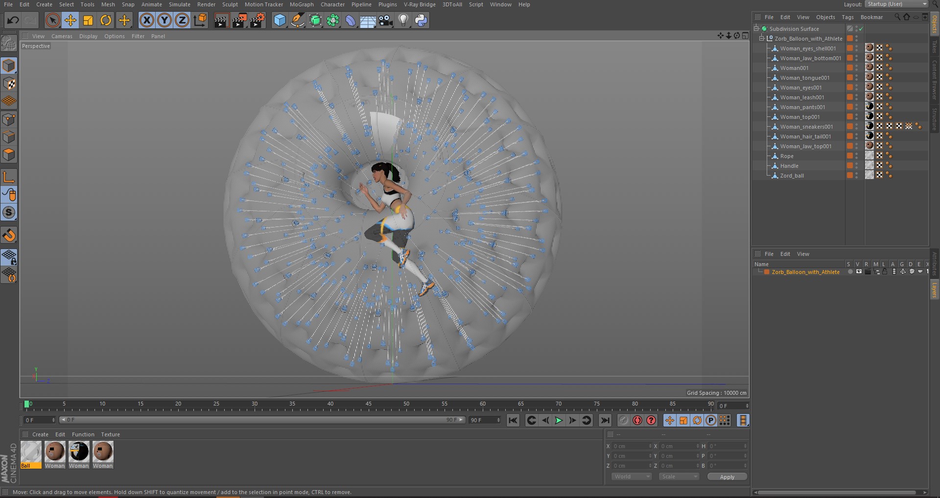 3D model Zorb Balloon with Athlete