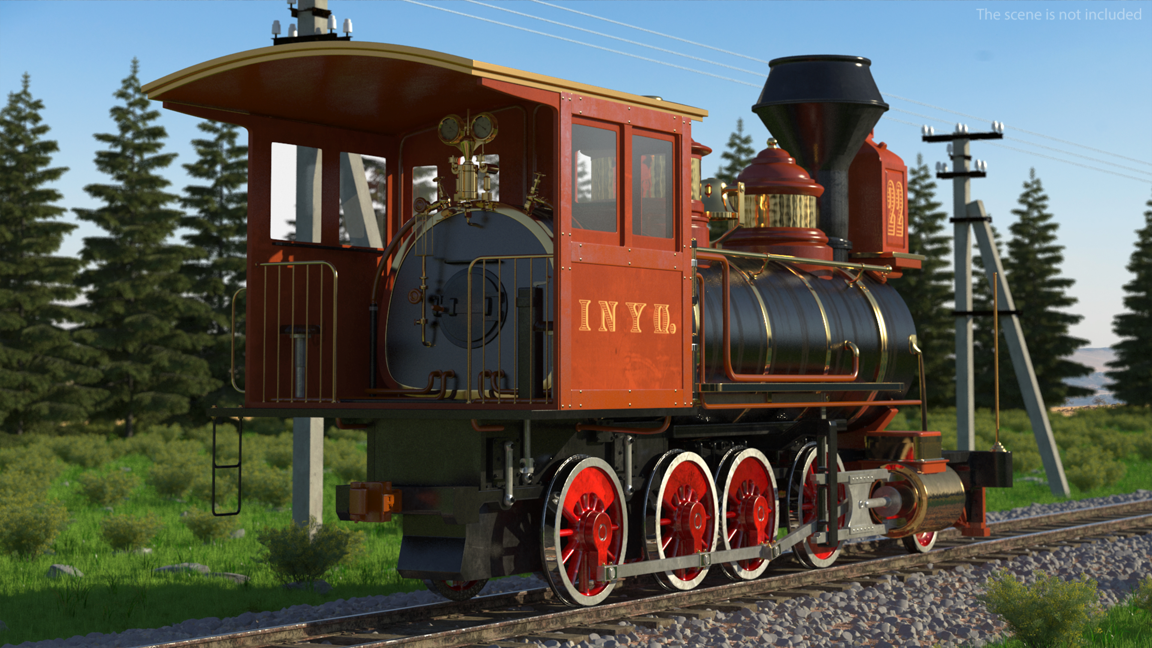 3D Steam Engine Locomotive model