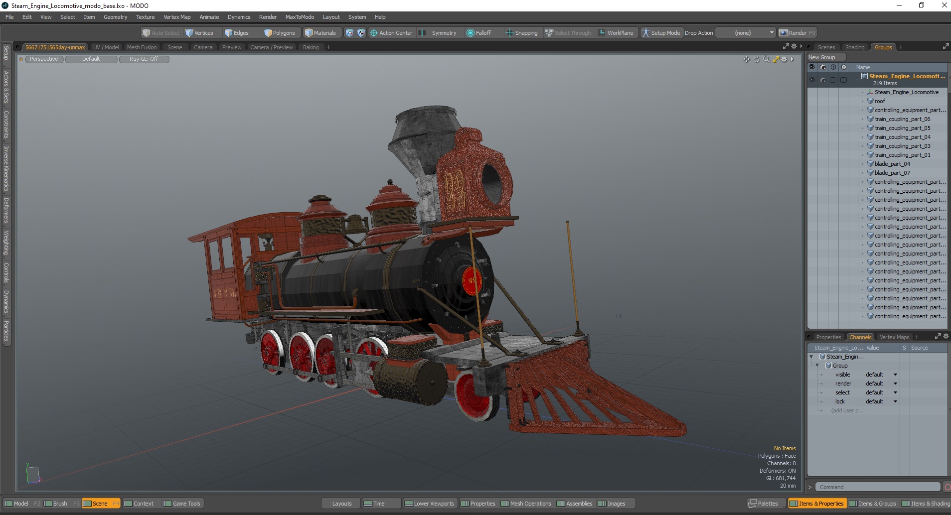 3D Steam Engine Locomotive model