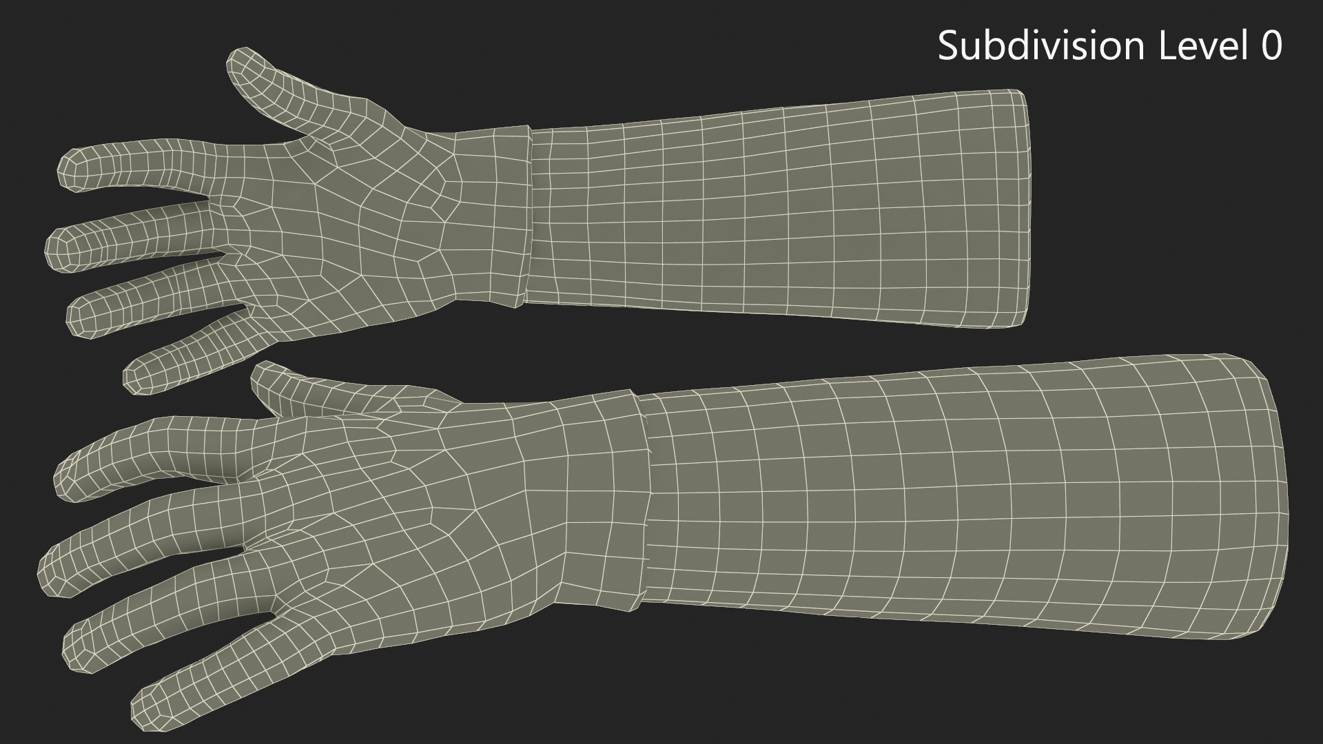 3D Hands in Medical Protective Gloves Rigged