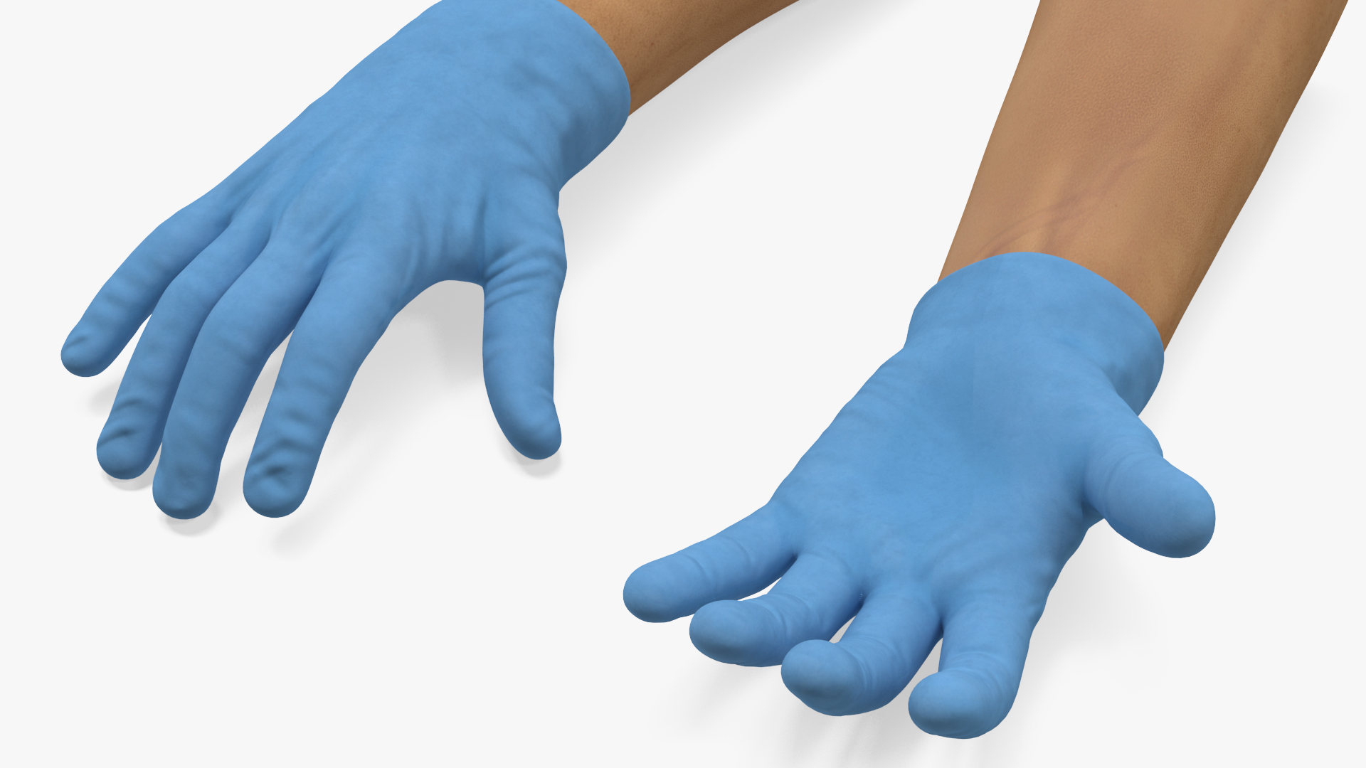 3D Hands in Medical Protective Gloves Rigged