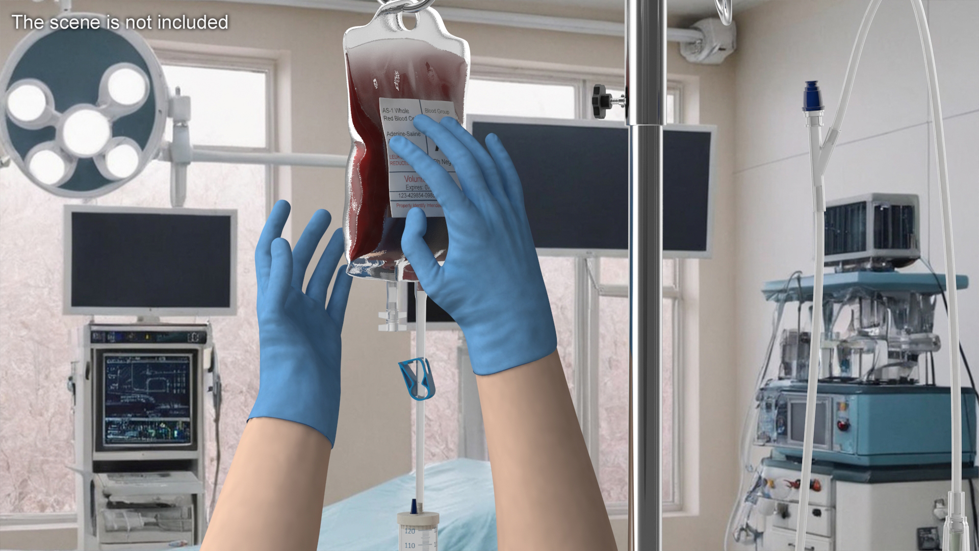 3D Hands in Medical Protective Gloves Rigged