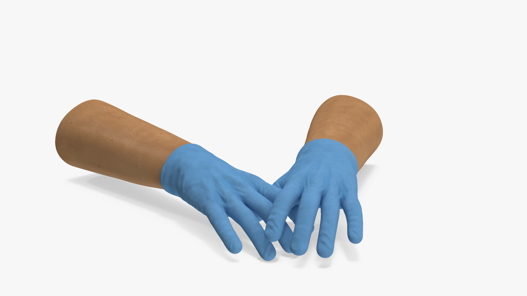 3D Hands in Medical Protective Gloves Rigged