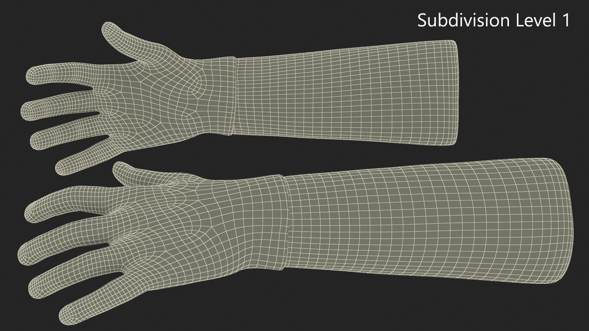 3D Hands in Medical Protective Gloves Rigged