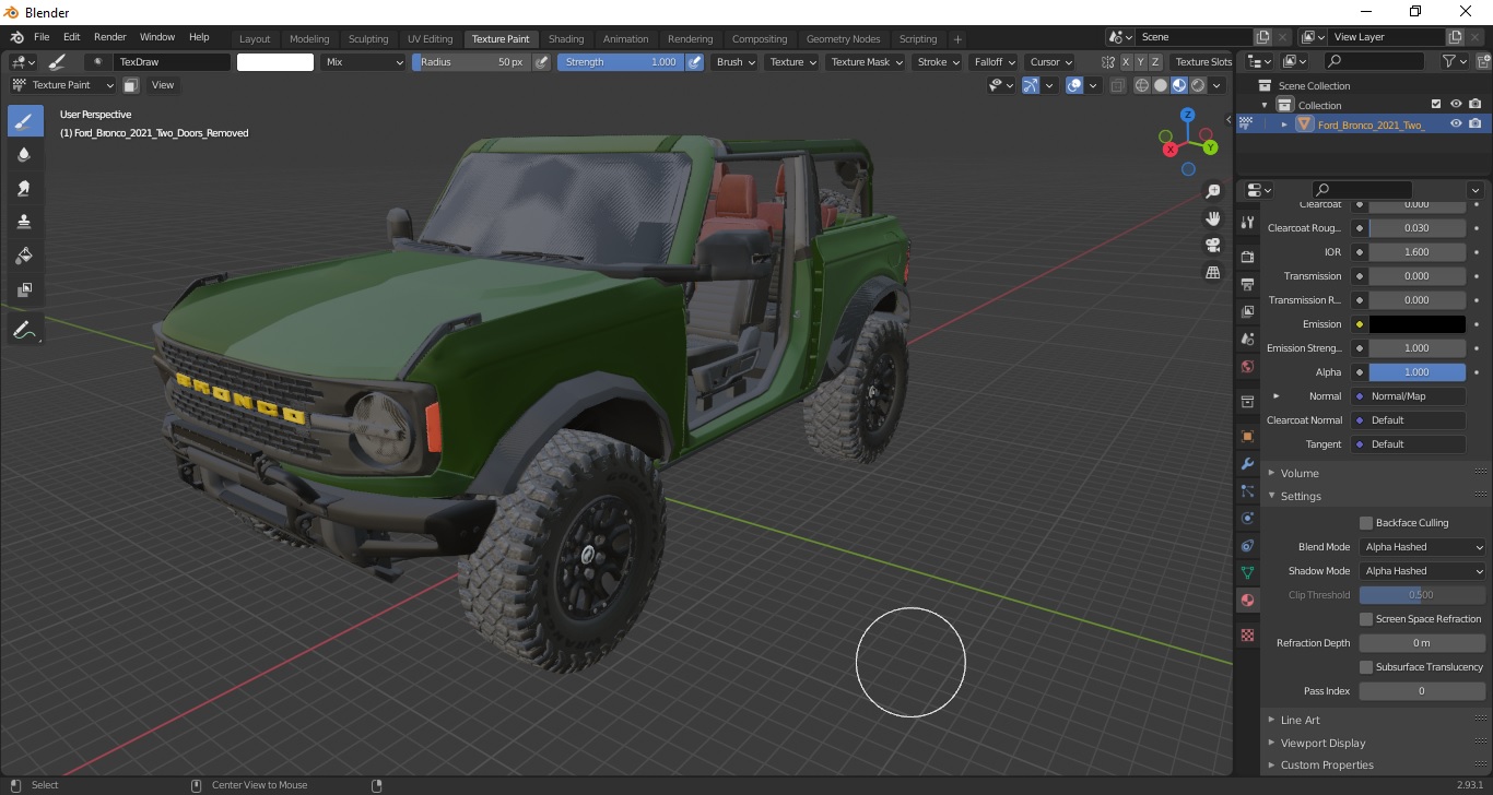 Ford Bronco 2021 Two Doors Removed 3D model