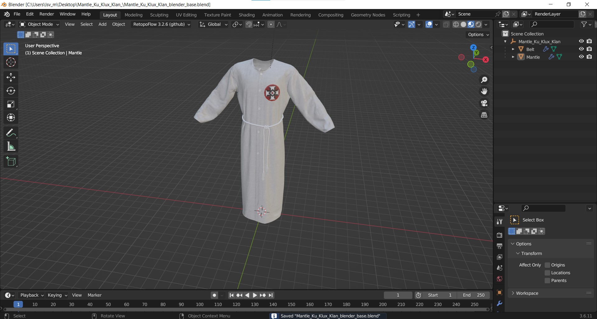 Mantle Ku Klux Klan 3D model