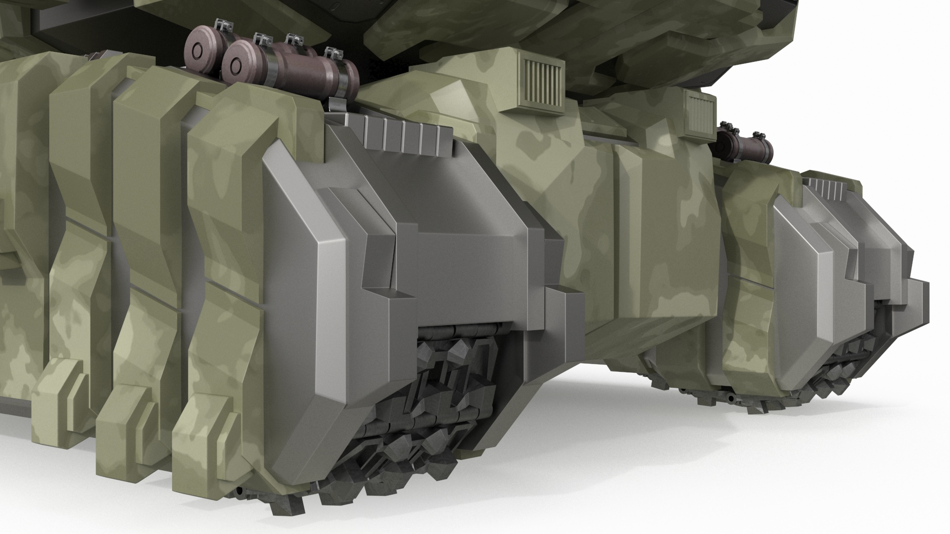 3D Sci Fi Heavy Tank Green model