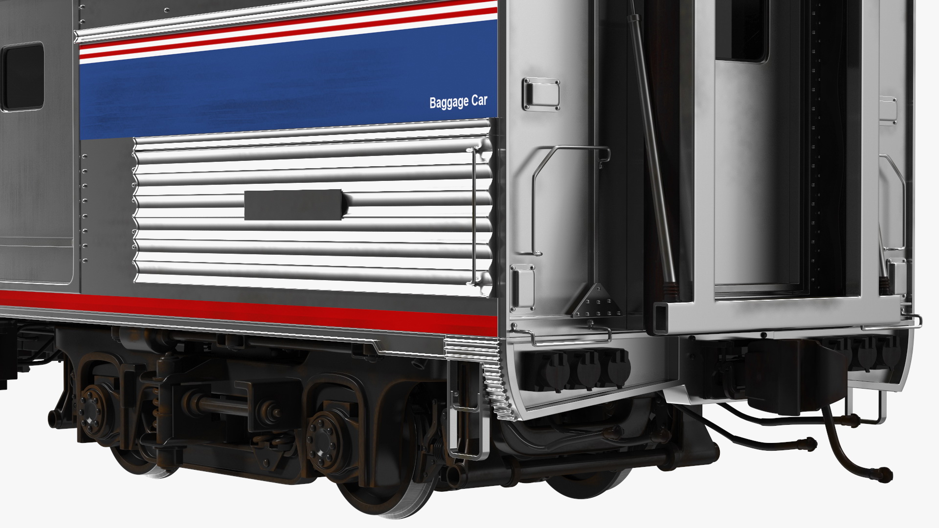 3D Baggage Car Amtrak model