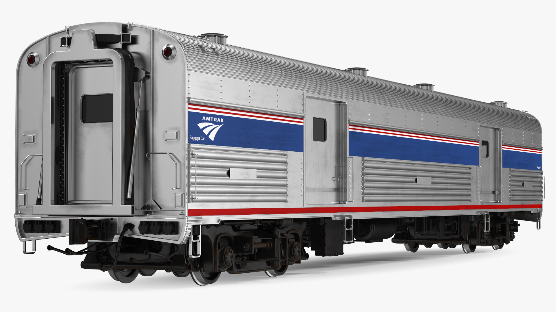 3D Baggage Car Amtrak model