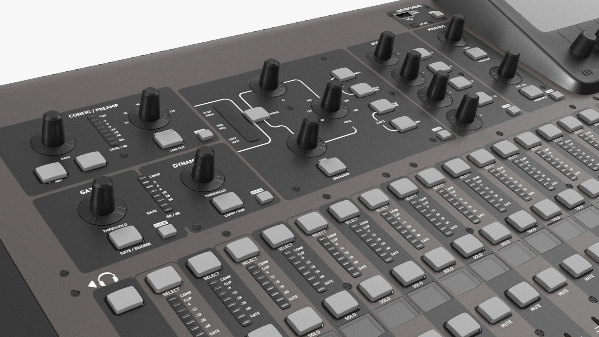 3D Digital Mixing Audio Console model