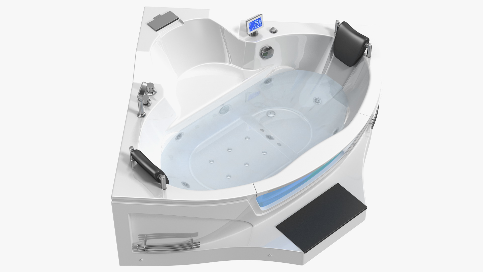 3D model Modern Whirlpool Corner Bathtub with Air Jets