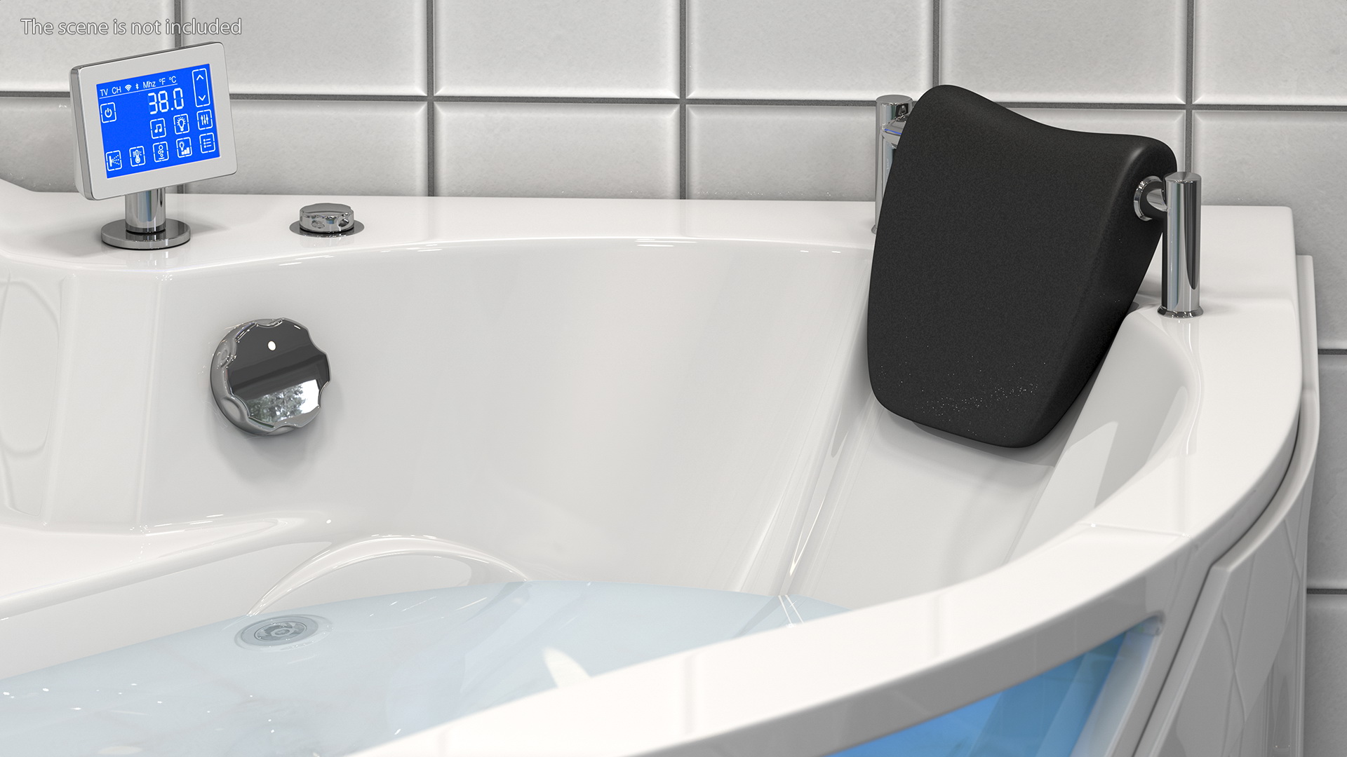 3D model Modern Whirlpool Corner Bathtub with Air Jets