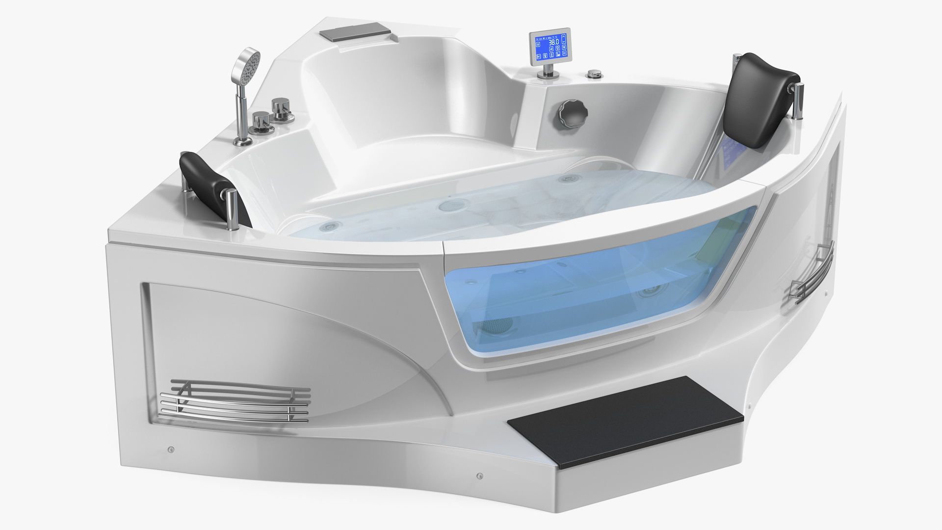 3D model Modern Whirlpool Corner Bathtub with Air Jets