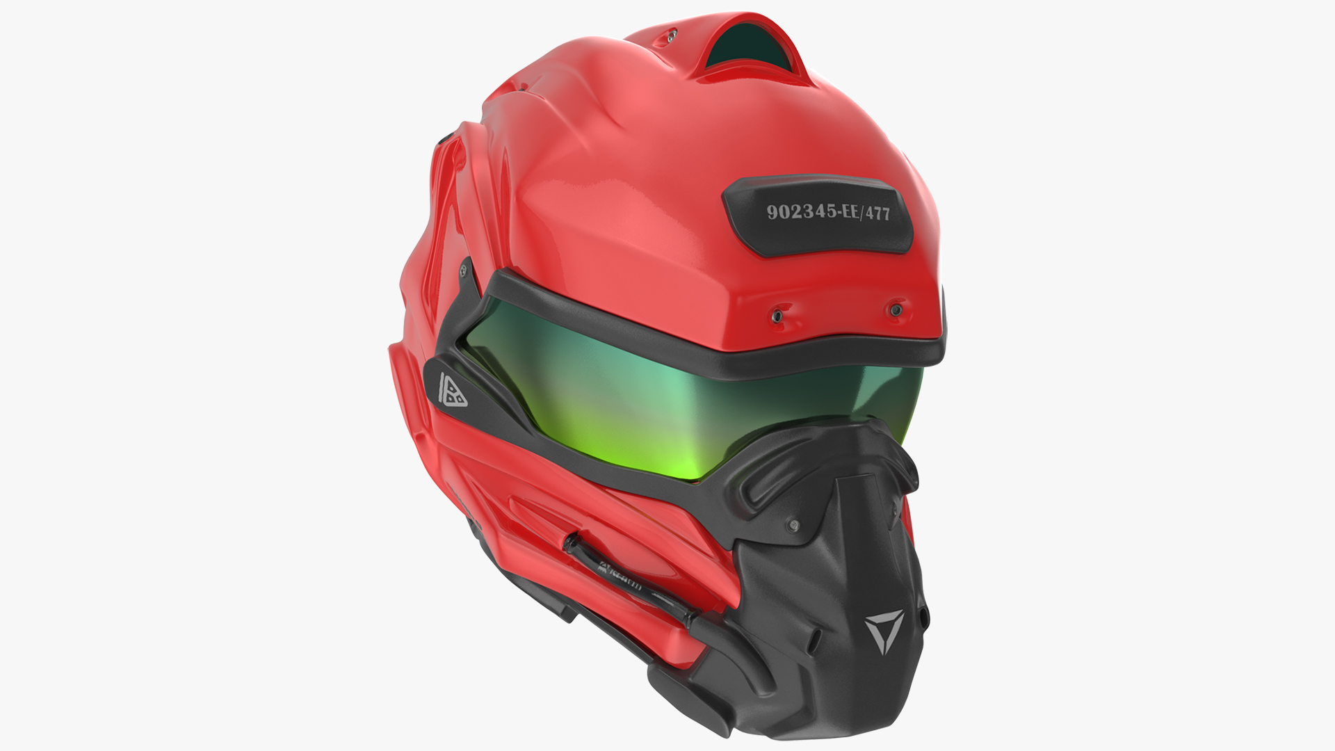 3D Sci-Fi Futuristic Full Helmet Red model