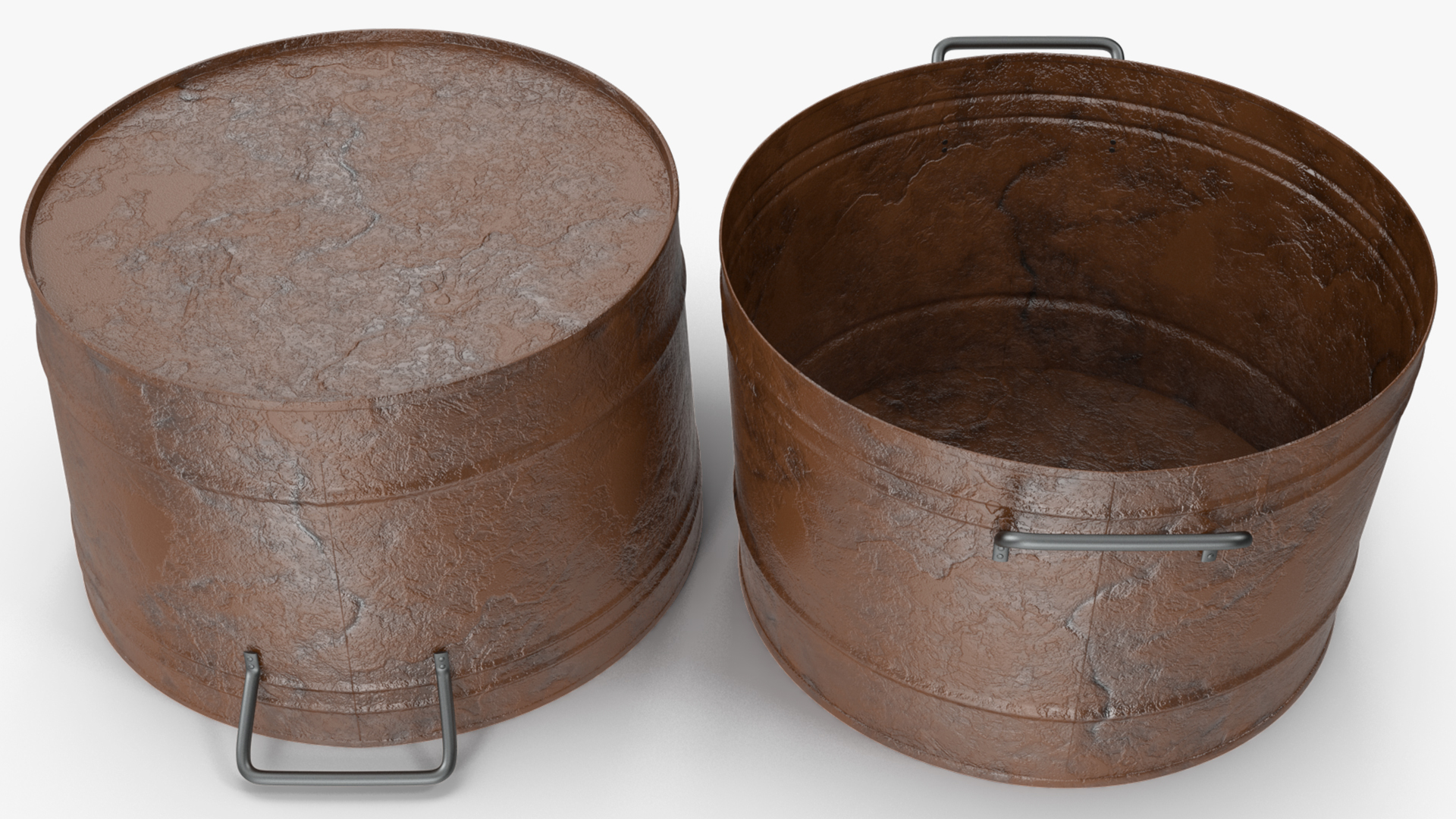 3D model Rusty Metal Container Set