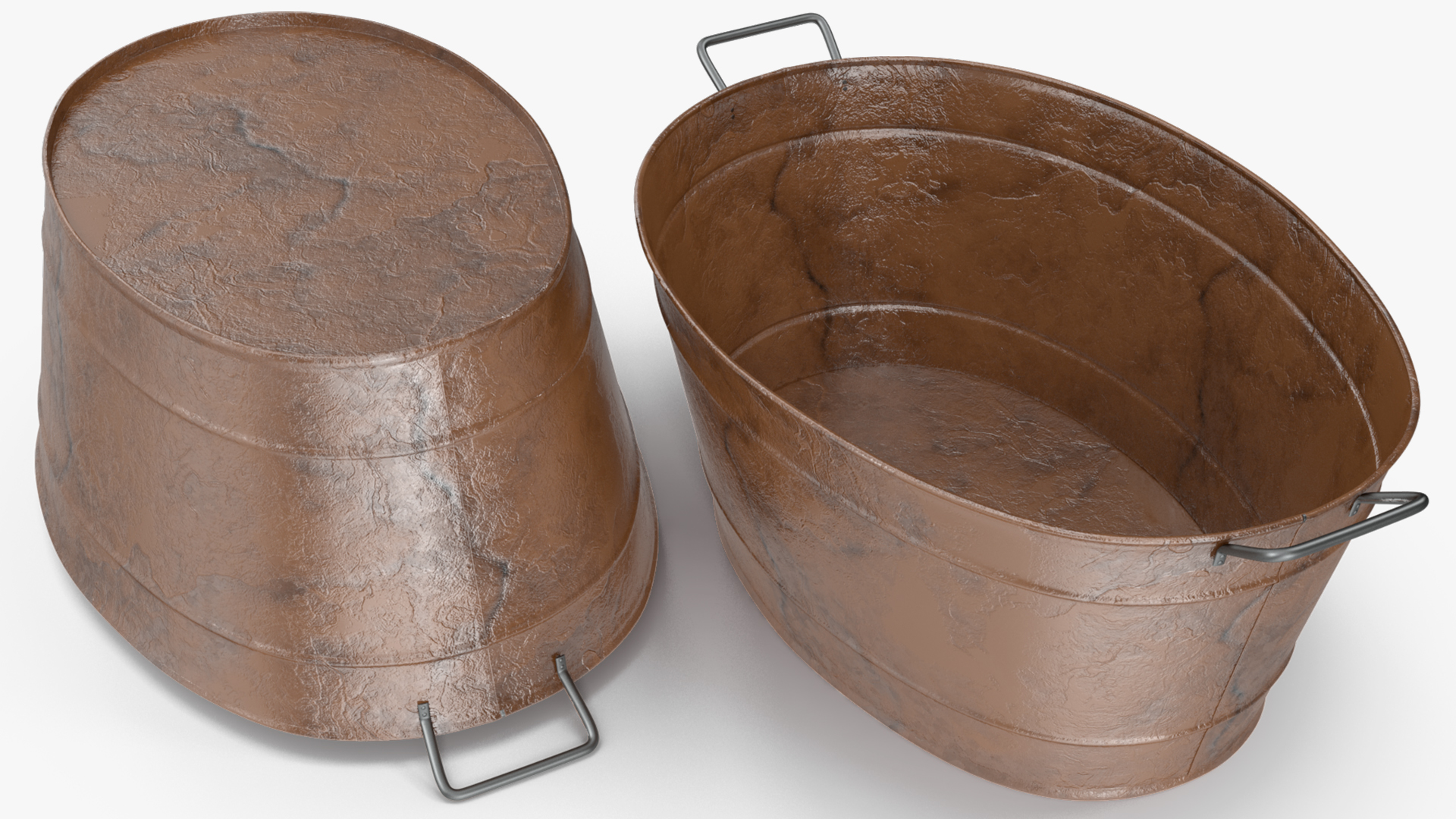 3D model Rusty Metal Container Set