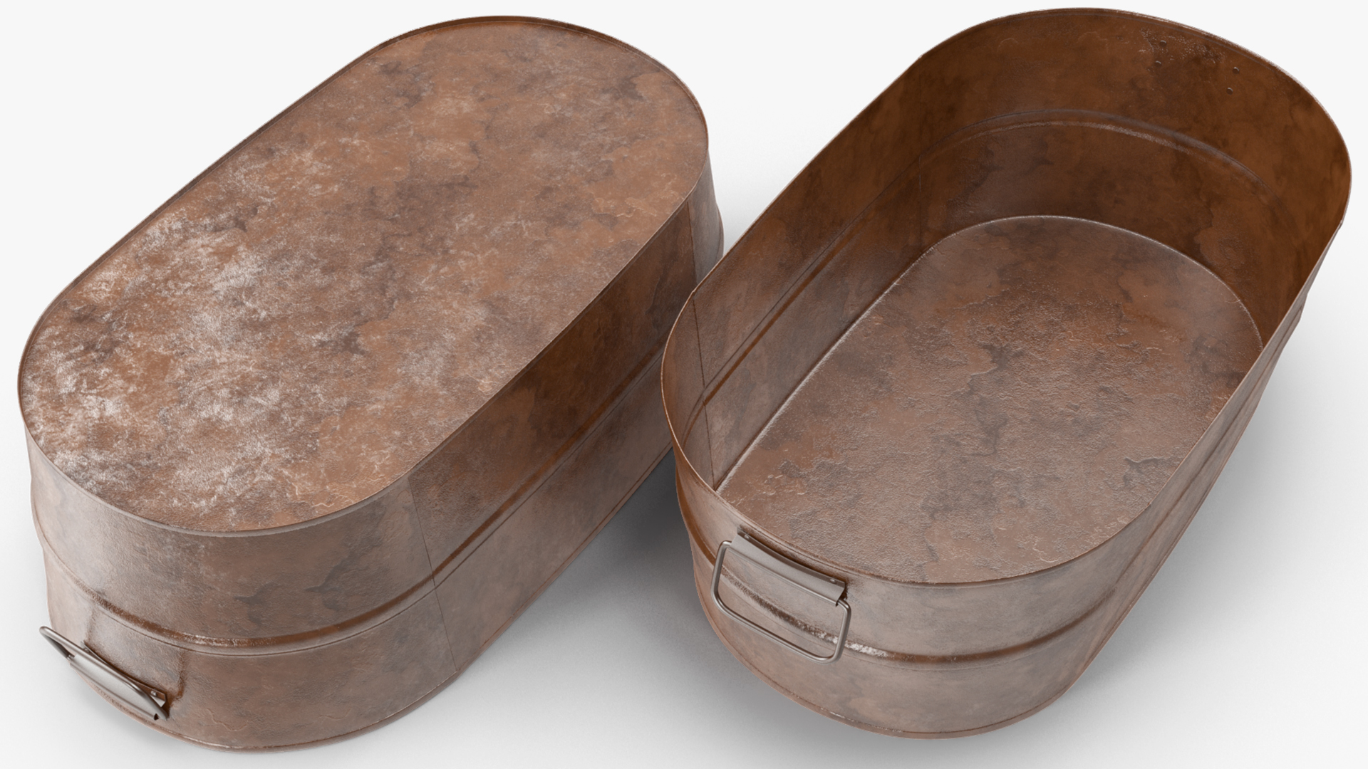 3D model Rusty Metal Container Set