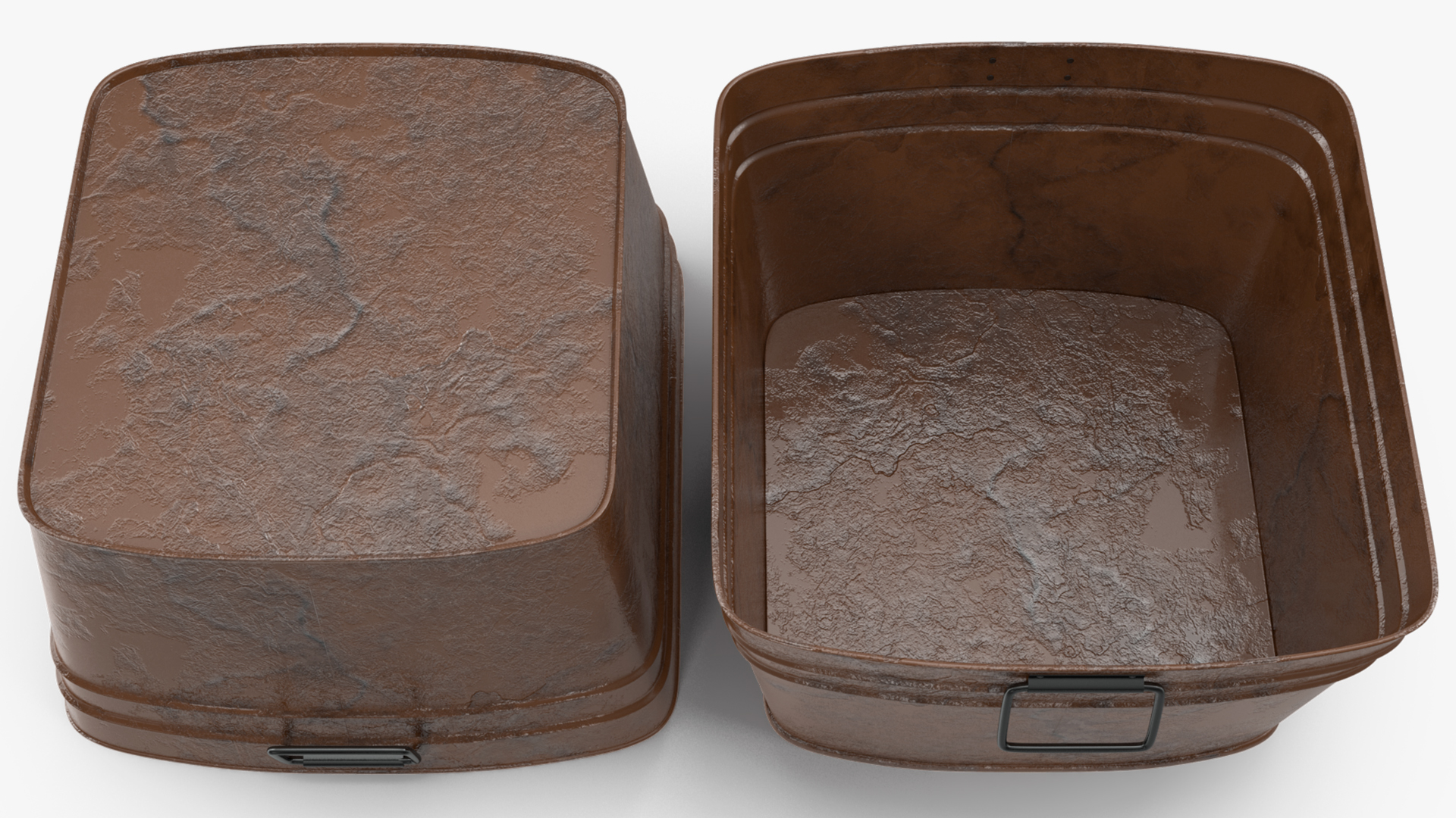 3D model Rusty Metal Container Set