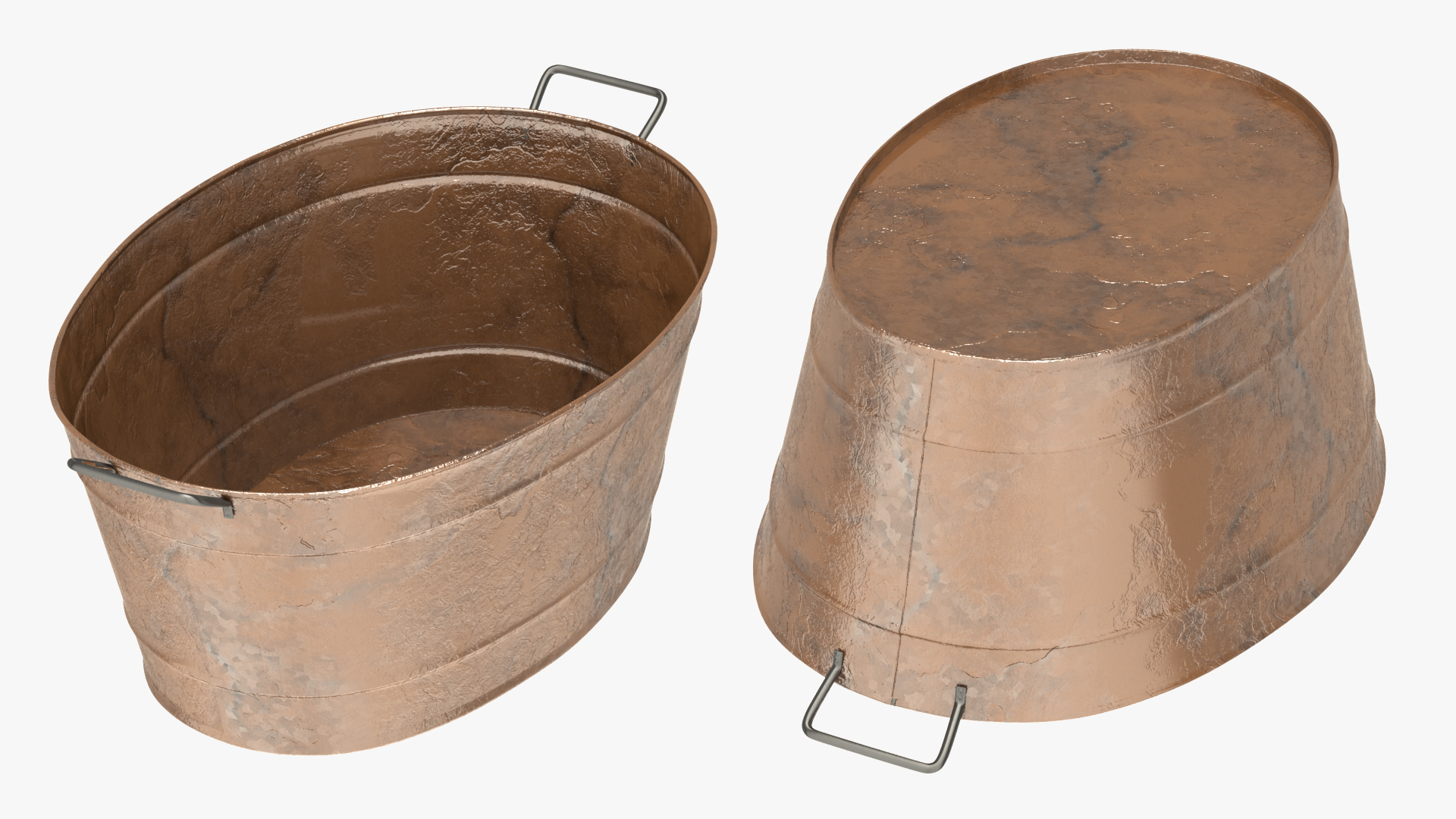 3D model Rusty Metal Container Set