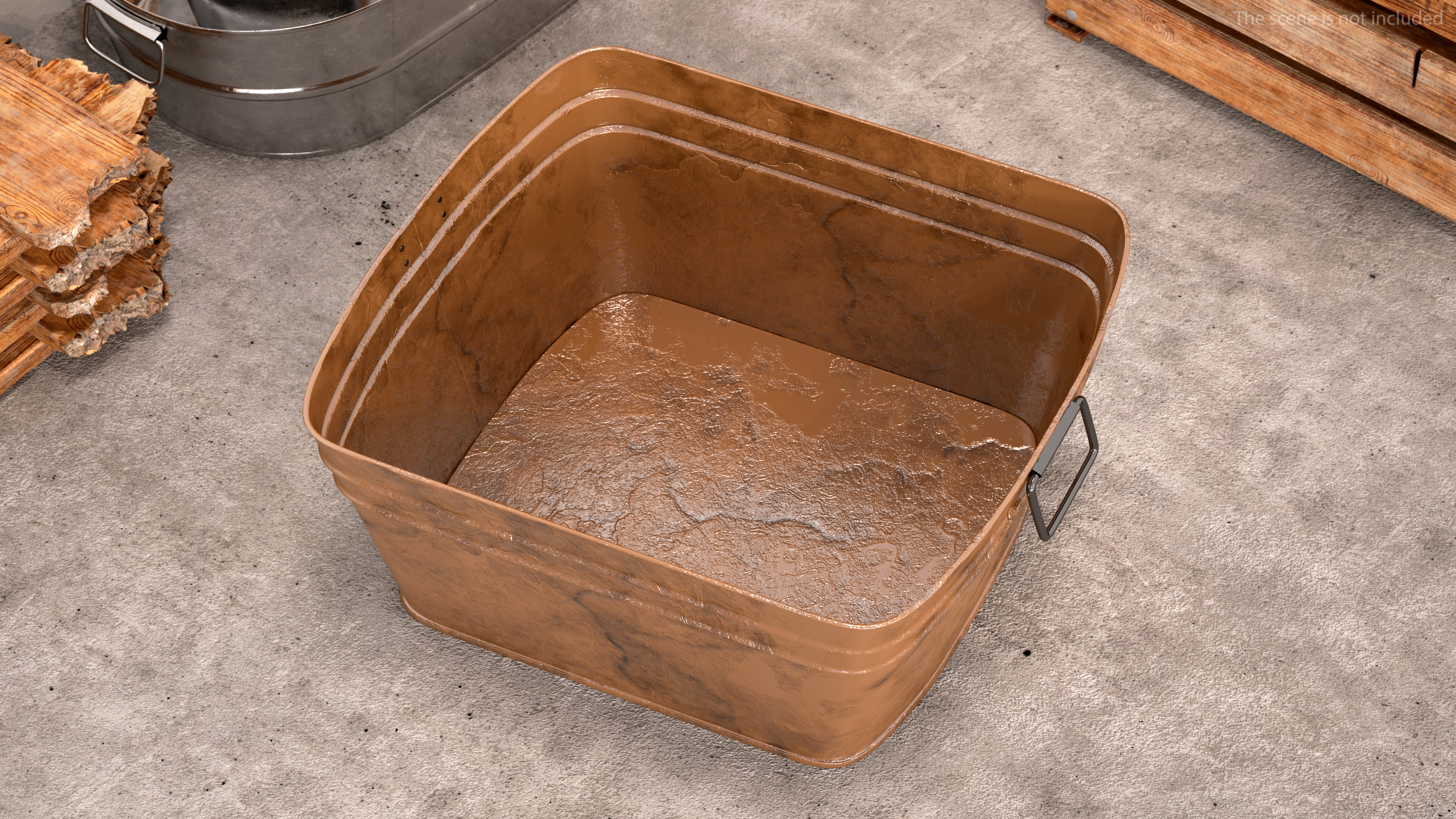 3D model Rusty Metal Container Set