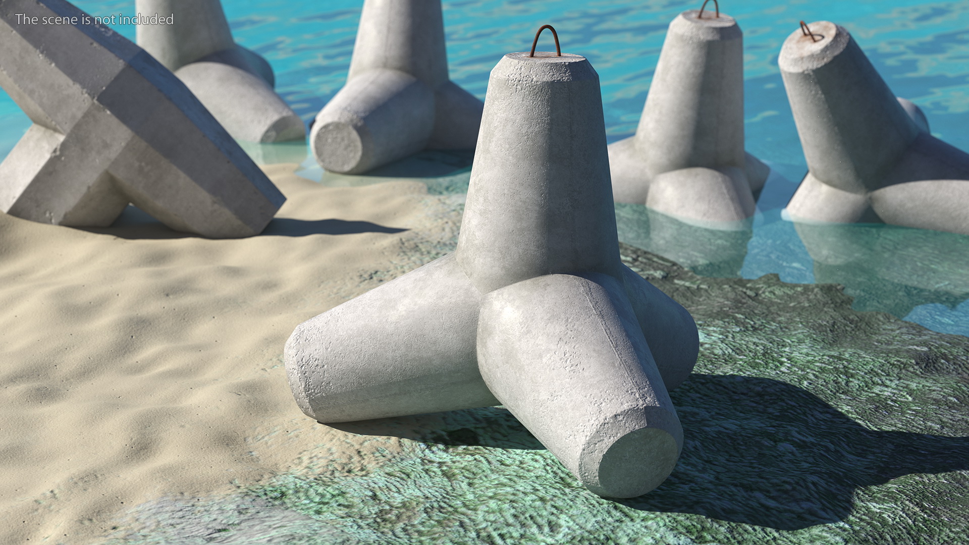 3D model Breakwater Coastal Protection Blocks Set