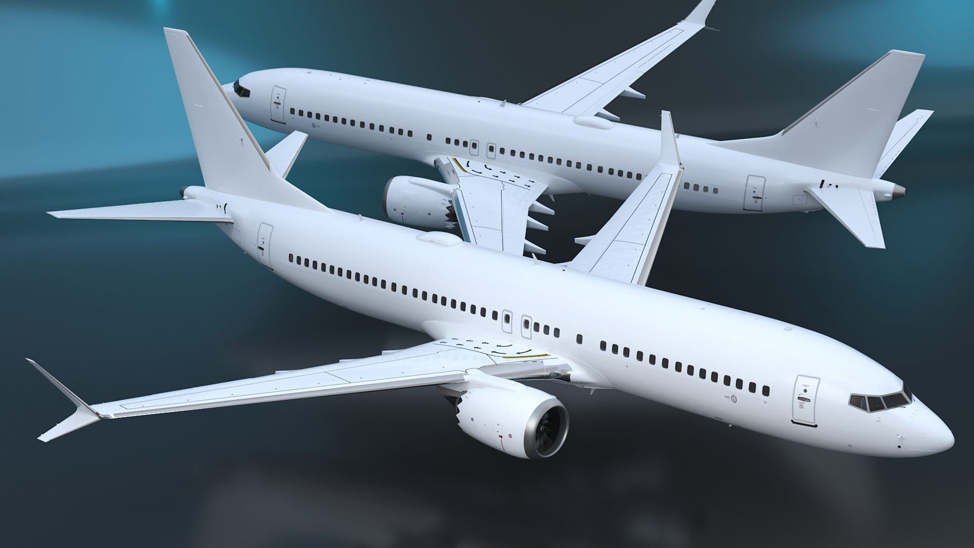 3D White Aircraft Boeing 737 MAX 8 in Flying