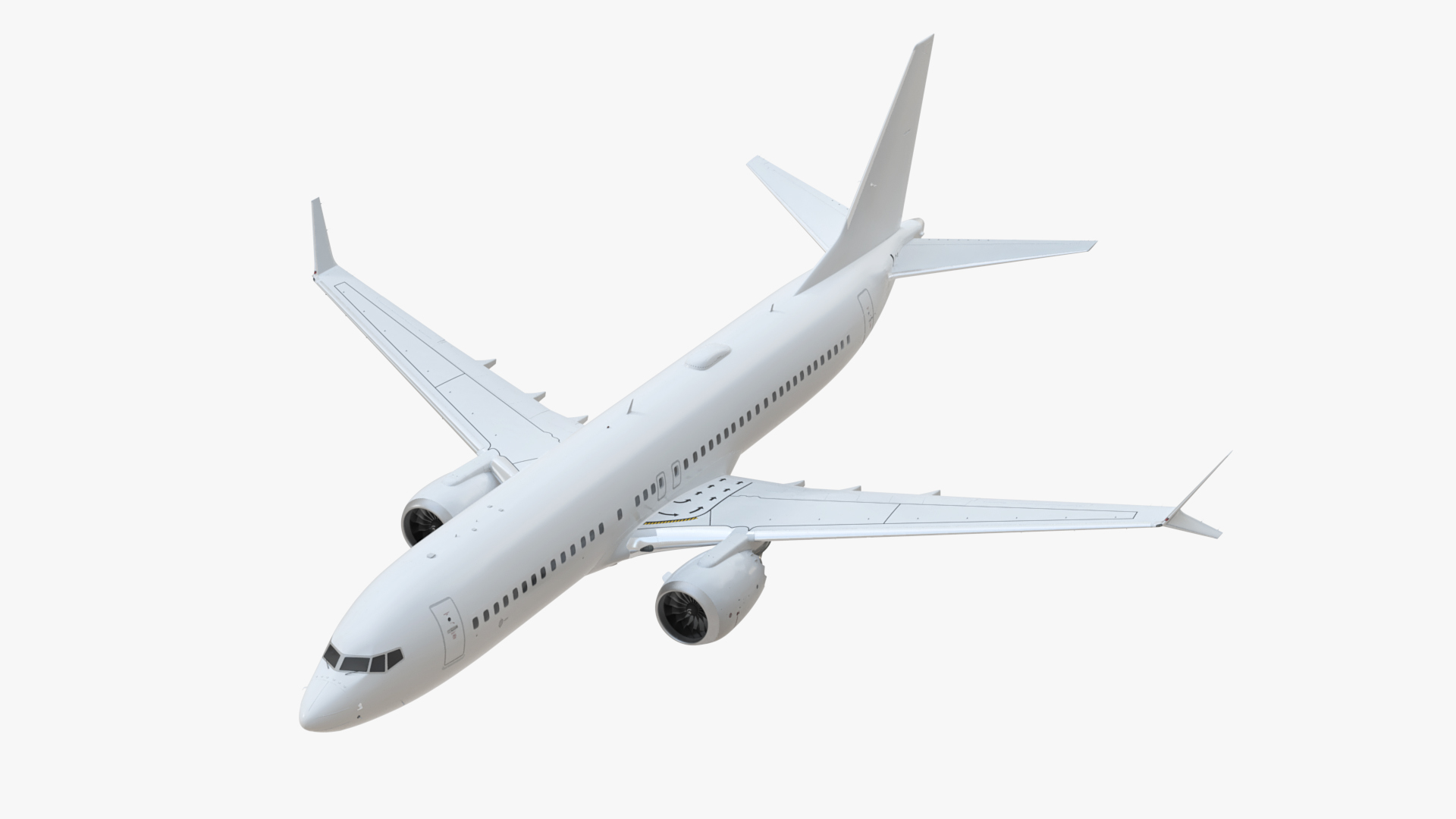 3D White Aircraft Boeing 737 MAX 8 in Flying