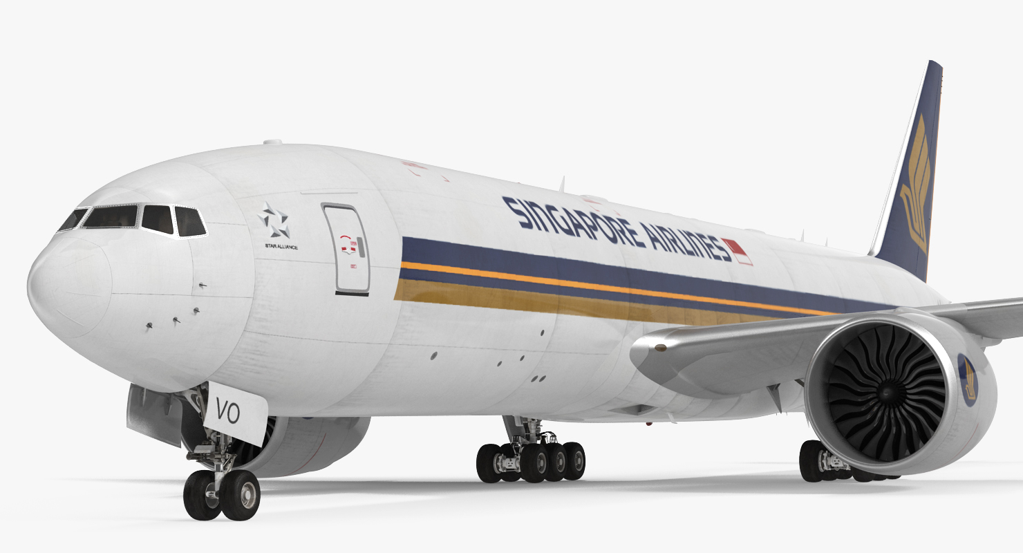 3D Boeing 777 Freighter Singapore Airlines Rigged