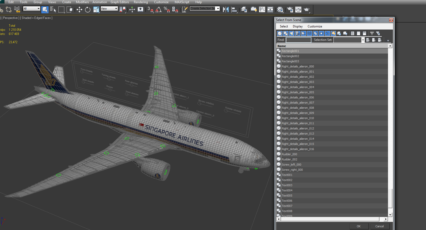 3D Boeing 777 Freighter Singapore Airlines Rigged