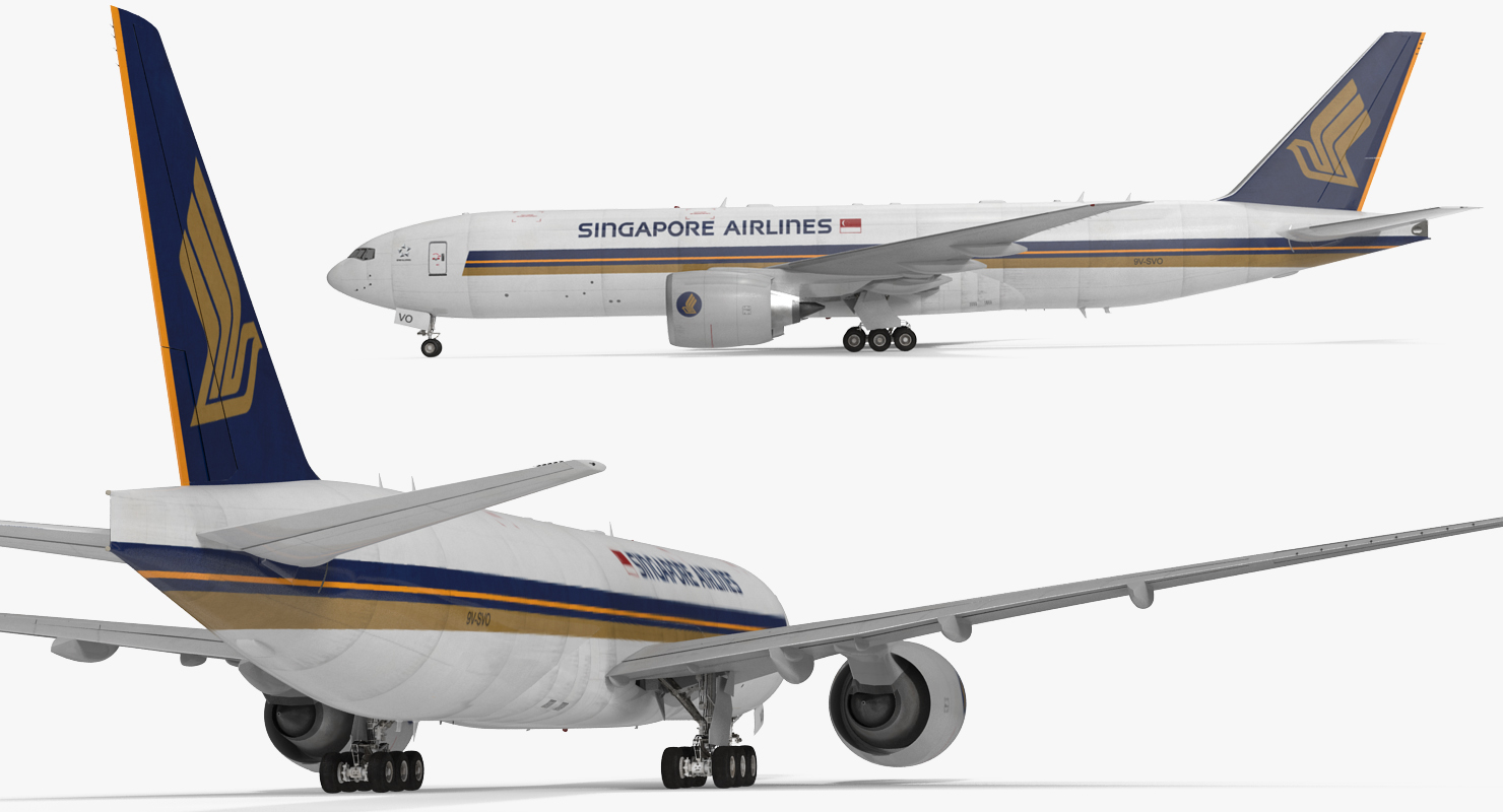 3D Boeing 777 Freighter Singapore Airlines Rigged