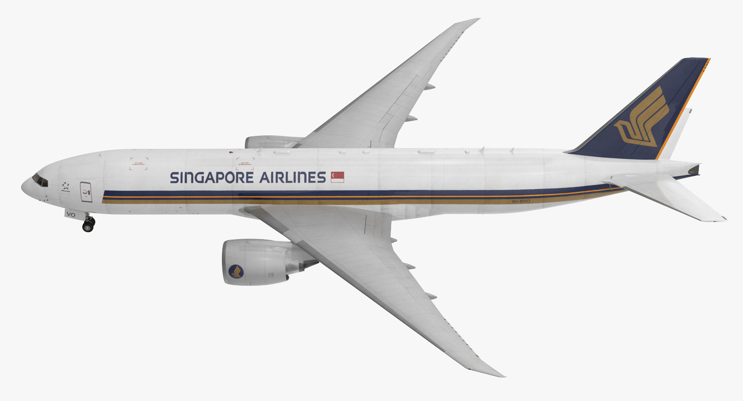 3D Boeing 777 Freighter Singapore Airlines Rigged