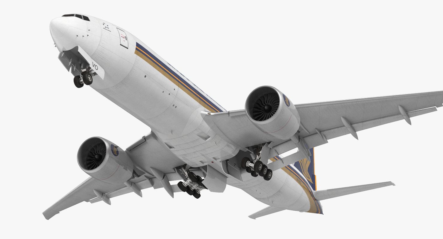 3D Boeing 777 Freighter Singapore Airlines Rigged