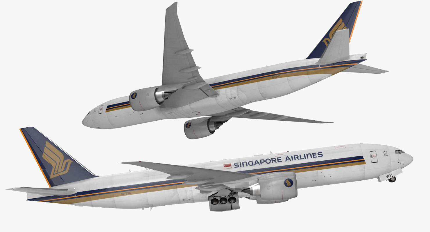 3D Boeing 777 Freighter Singapore Airlines Rigged